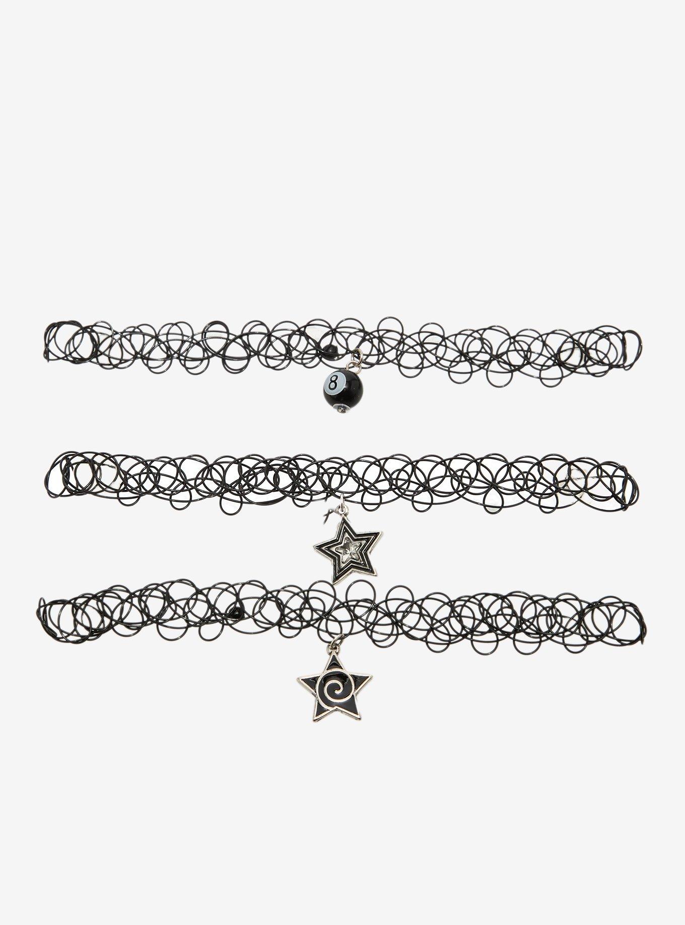Social Collision 8-Ball Star Tattoo Choker Set, , hi-res