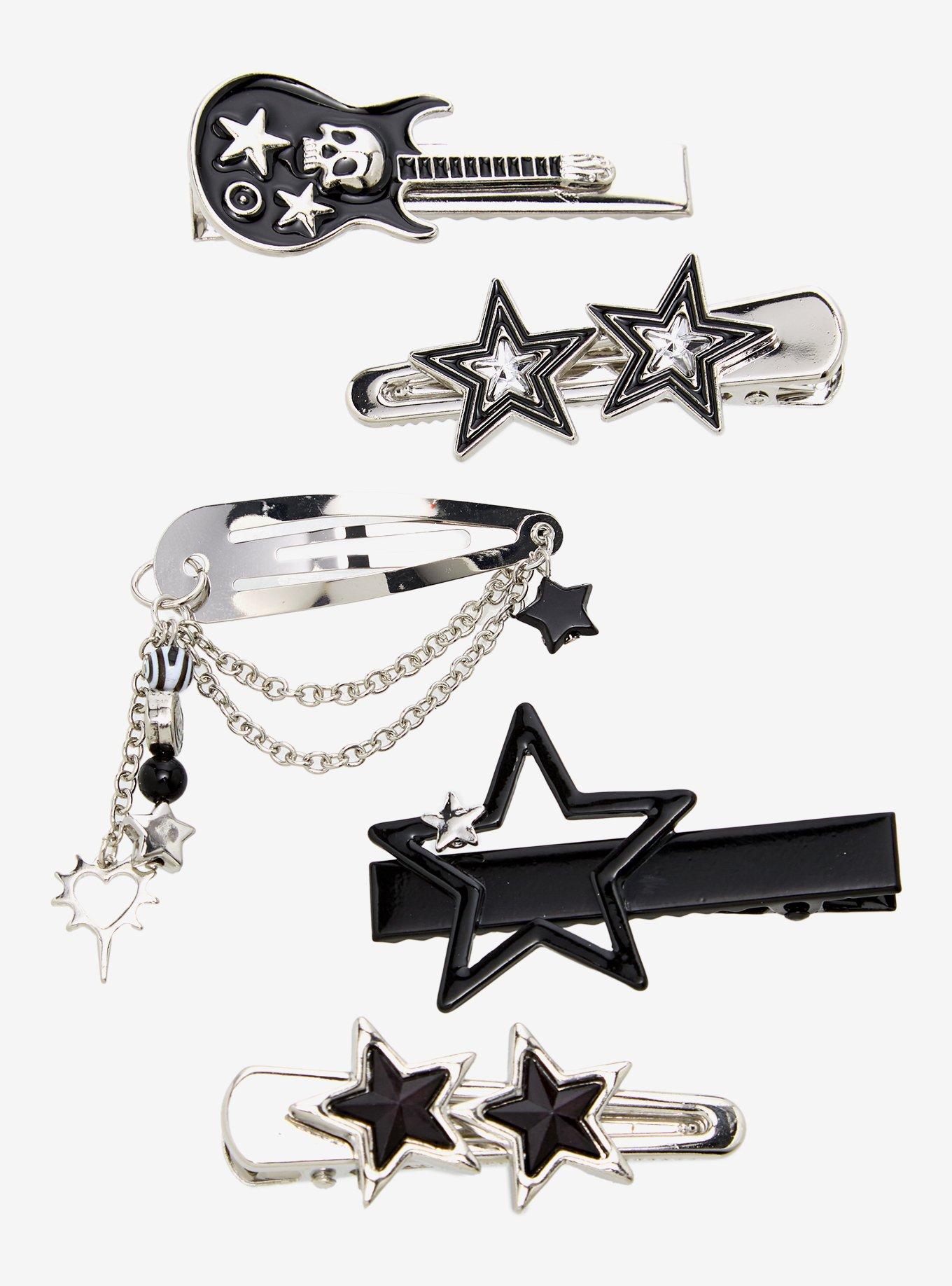 Social Collision Guitar Star Hair Clip Set, , hi-res