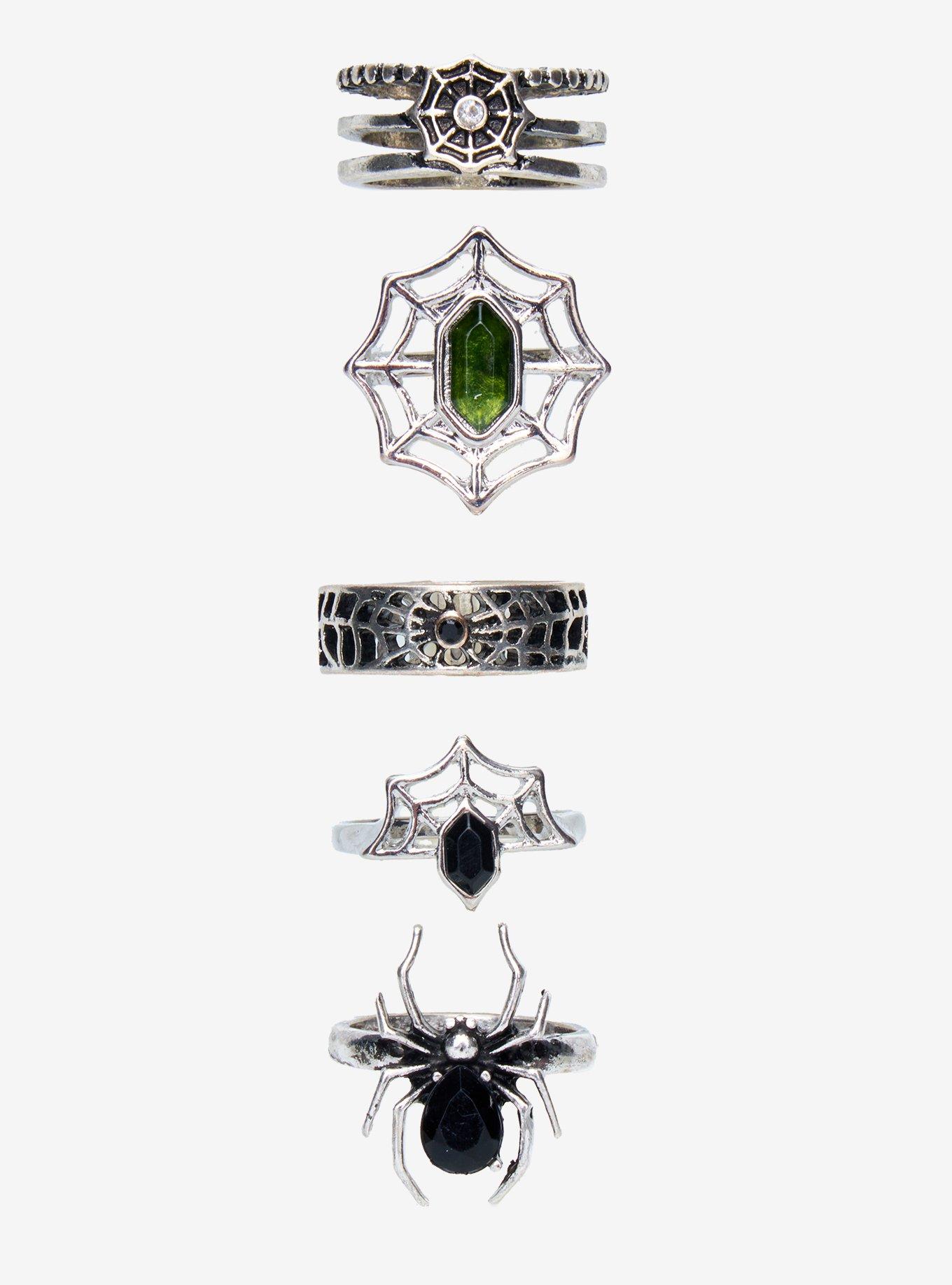 Thorn & Fable Spiderweb Gem Ring Set, , hi-res