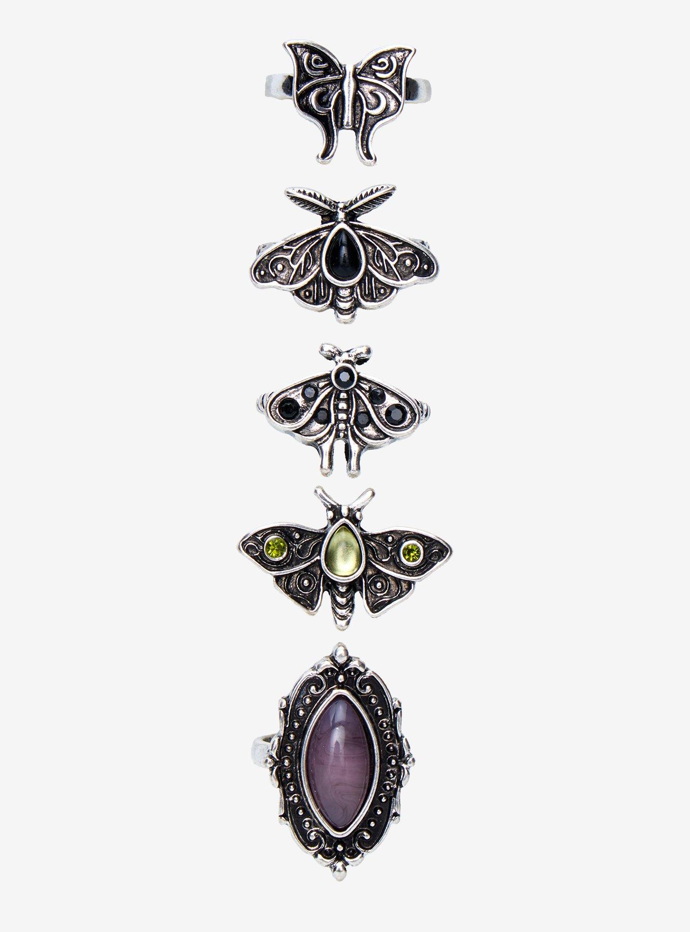 Thorn & Fable Moth Gem Ring Set, , hi-res