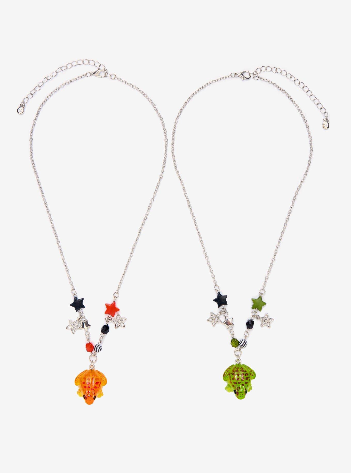 Thorn & Fable Figural Frog Stars Best Friend Necklace Set, , hi-res
