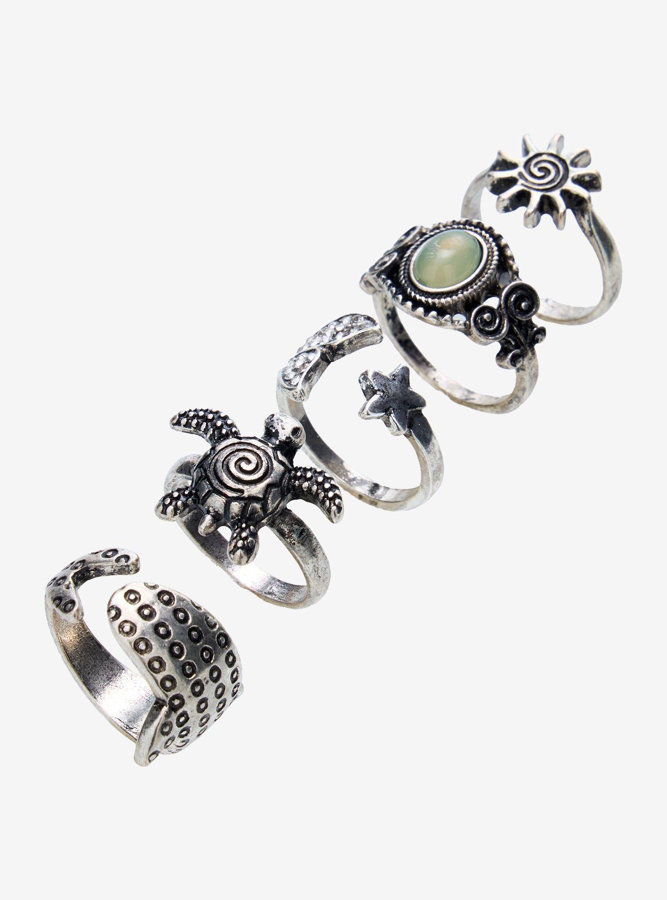 Thorn & Fable Sea Creatures Gem Ring Set, , alternate