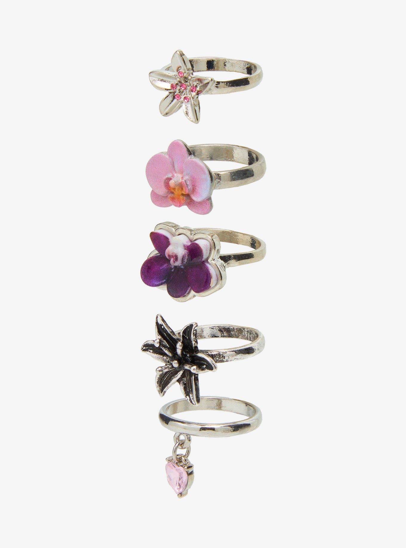 Sweet Society Orchid Gem Ring Set, , alternate