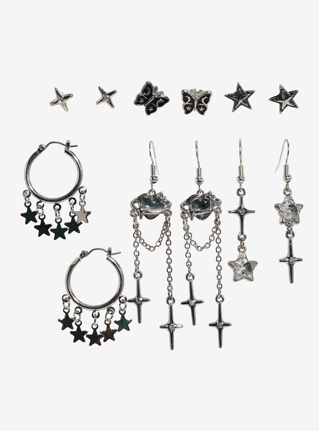 Cosmic Aura Star Heart Planet Earring Set, , hi-res