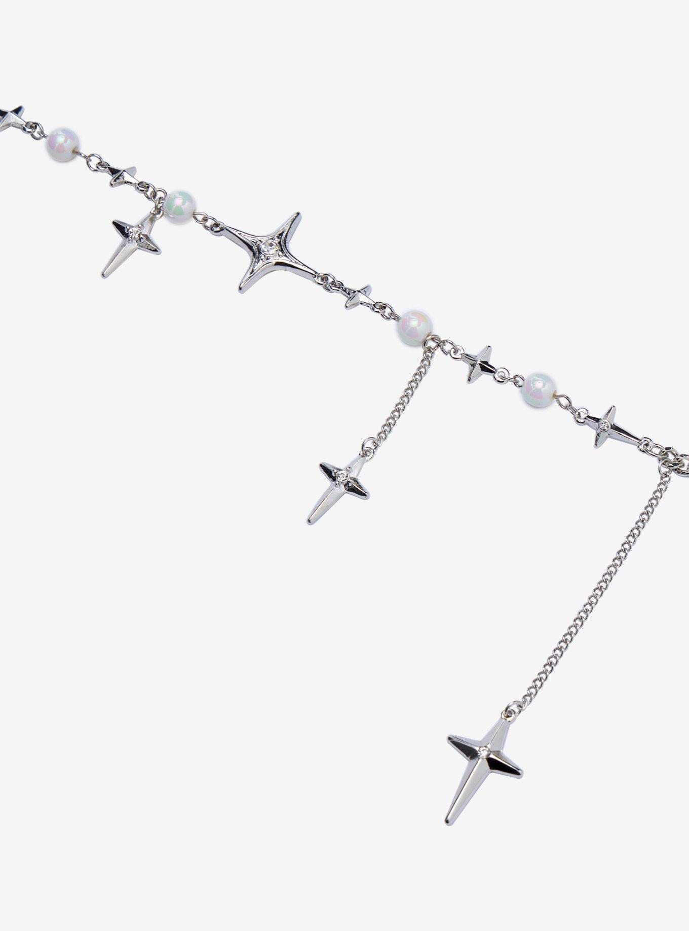 Cosmic Aura Pointed Star Pearlescent Chain Choker, , alternate
