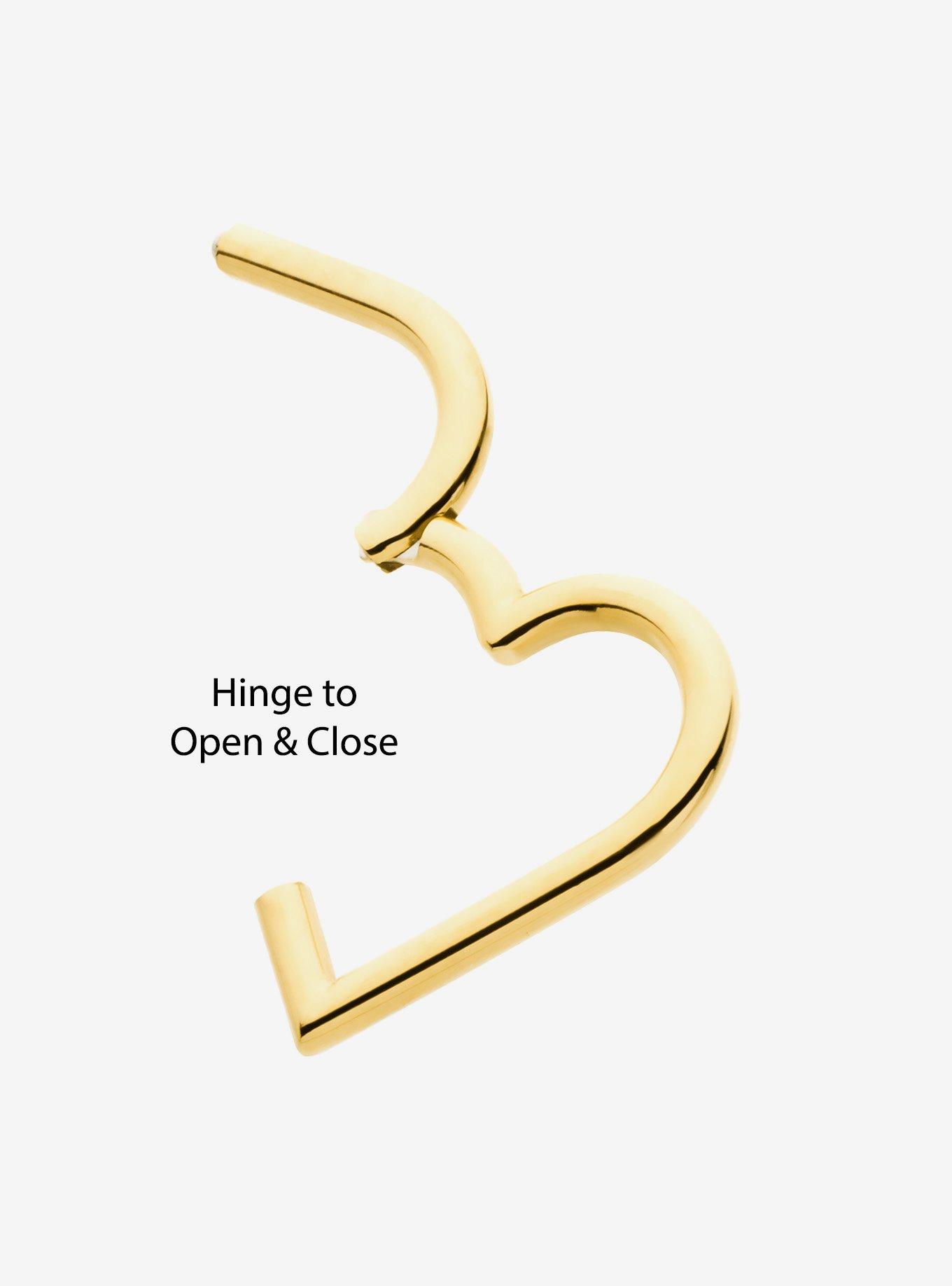 Steel Gold Heart Hinged Clicker, , hi-res