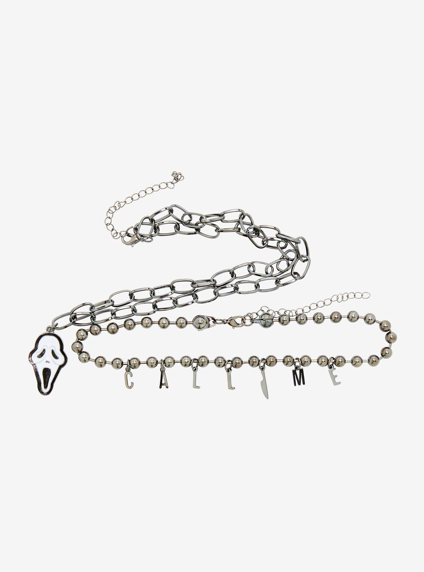 Ghost Face Call Me Chain Necklace Set, , hi-res