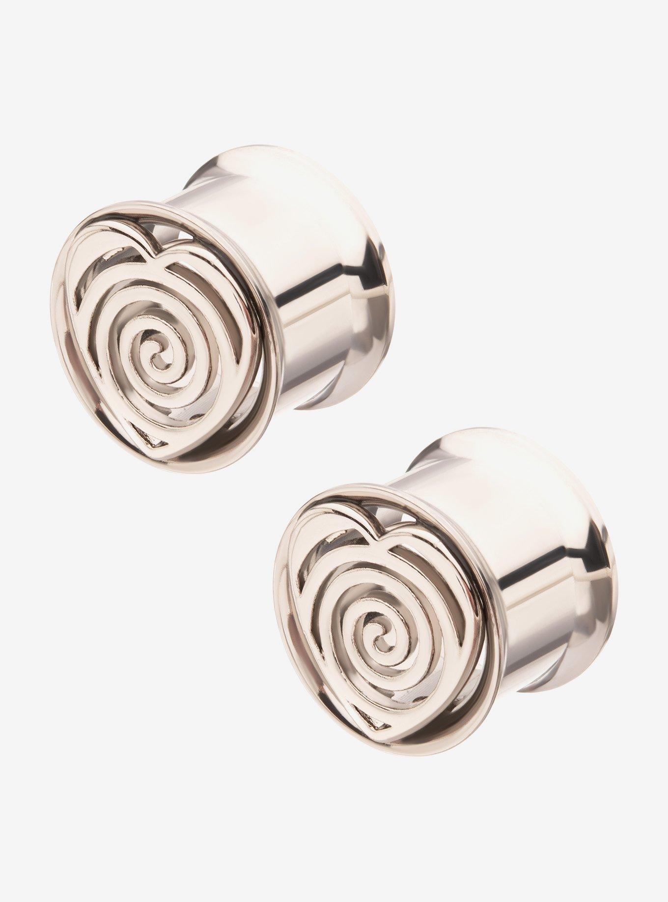 Steel Spiral Heart Plug 2 Pack, , hi-res
