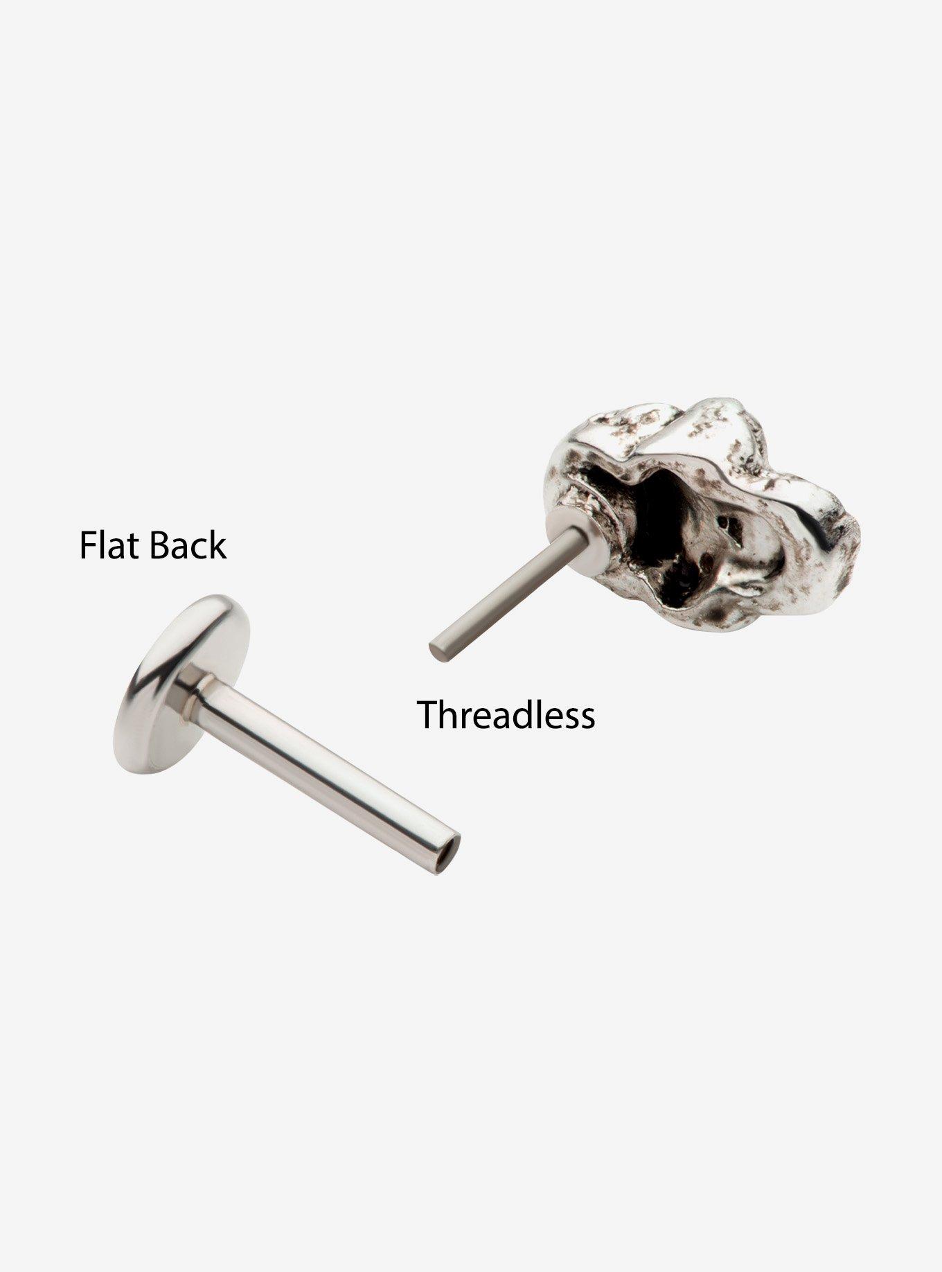 Steel Silver Skull Blind Labret Stud, , hi-res