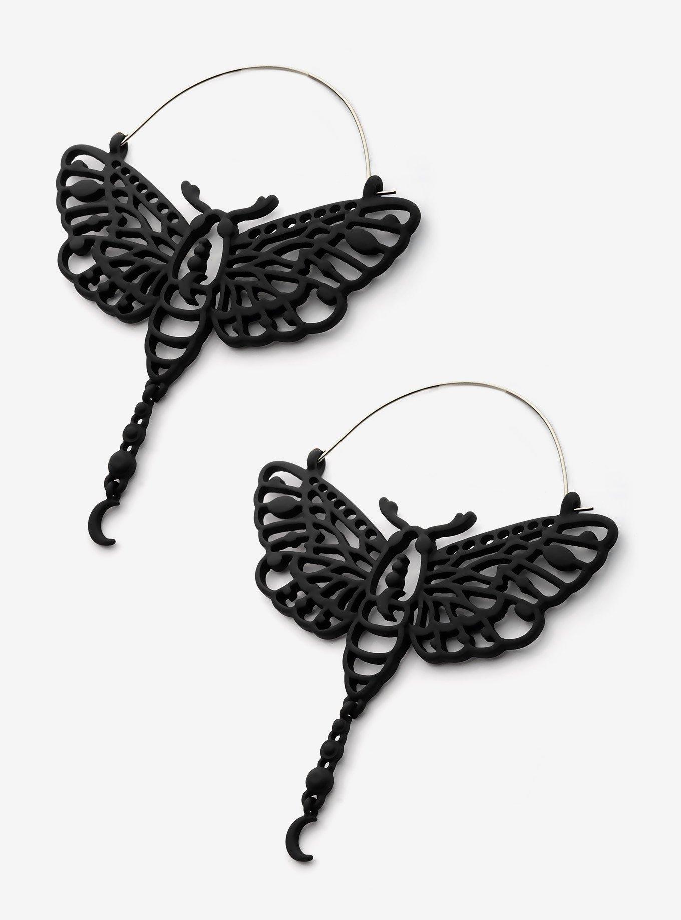 Steel Black Moth Plug Hoop 2 Pack, , hi-res