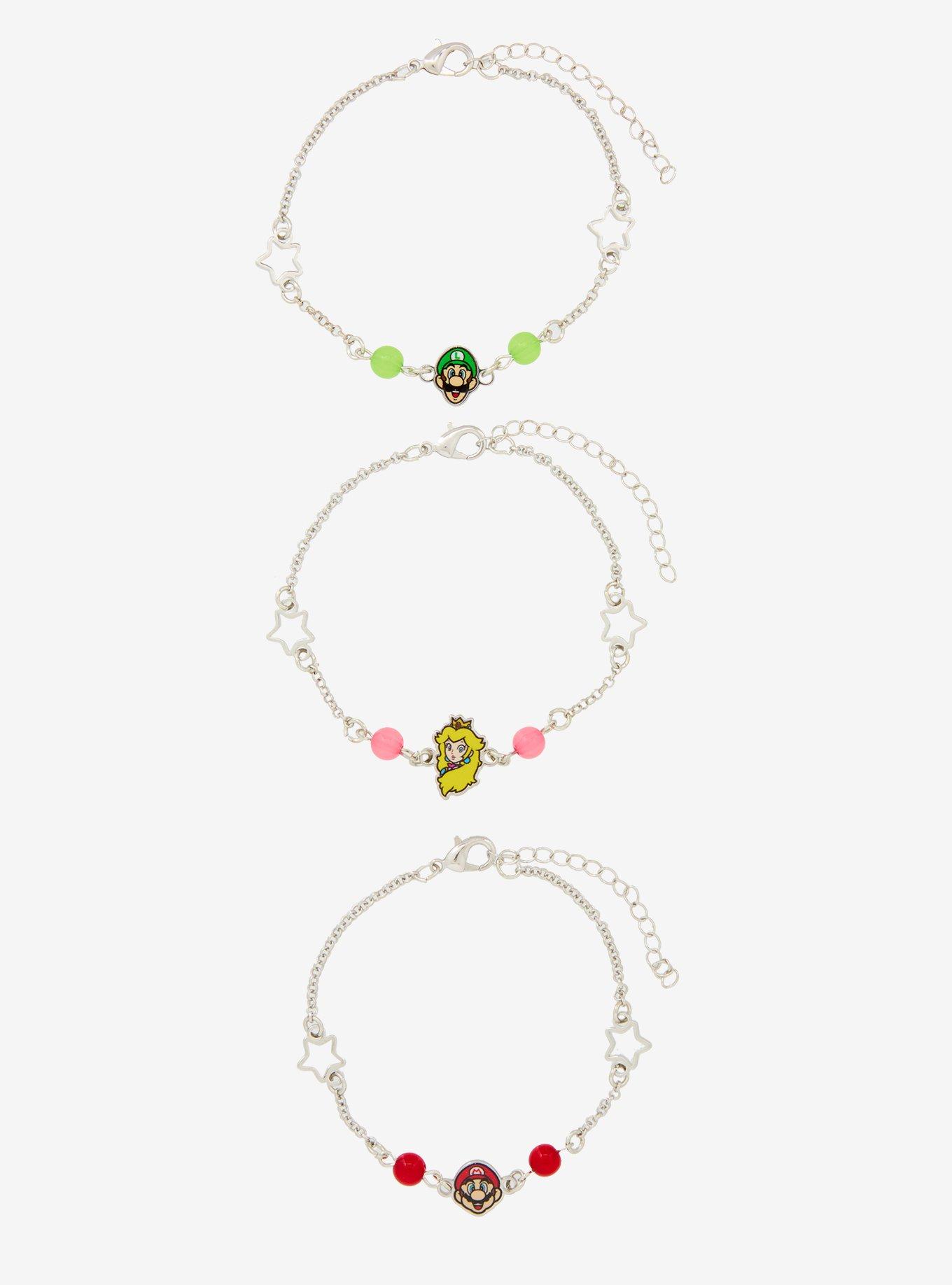 Super Mario Trio Charm Star Bracelet Set, , hi-res