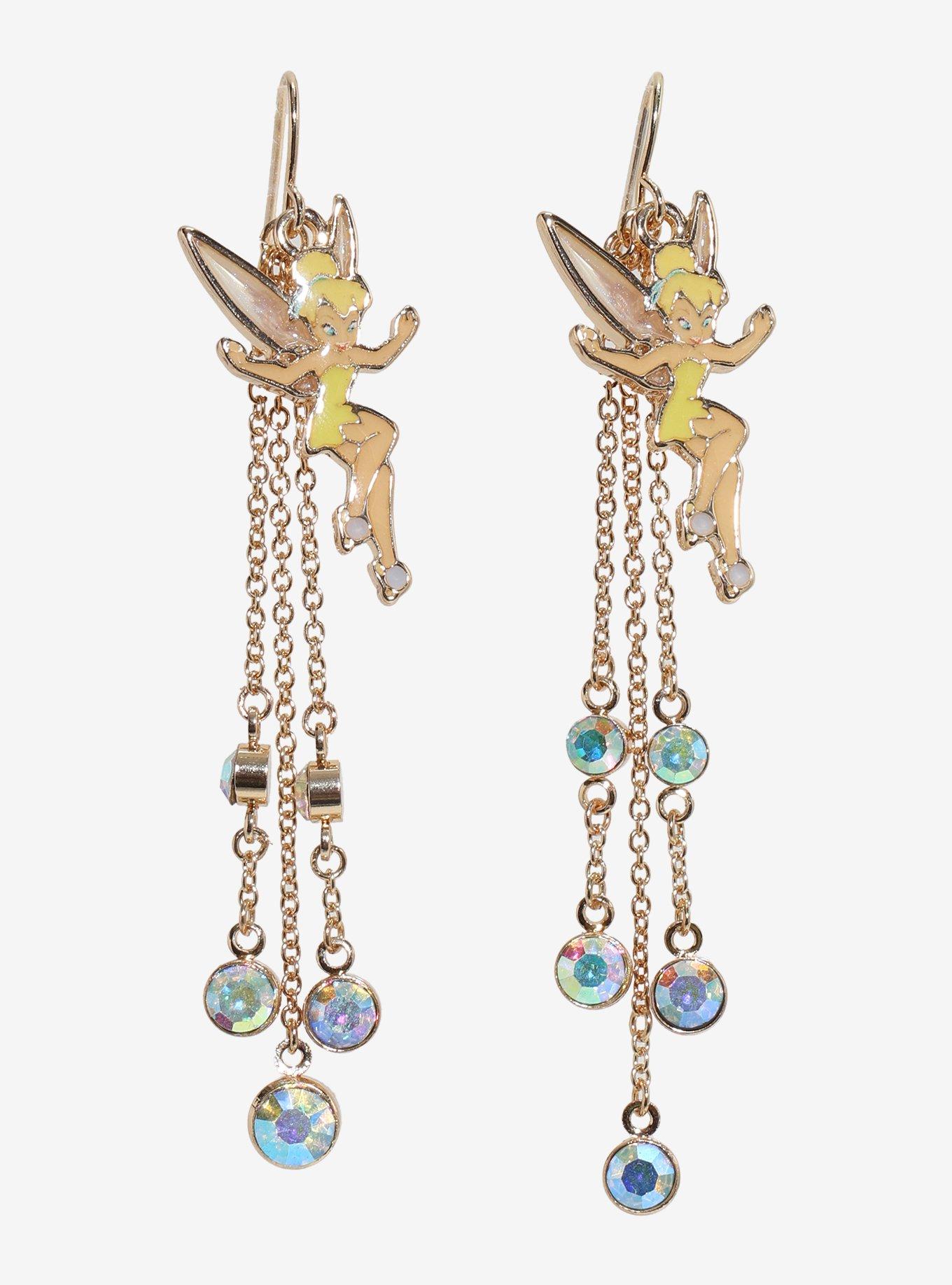 Disney Peter Pan Tinker Bell Gem Drop Earrings, , hi-res