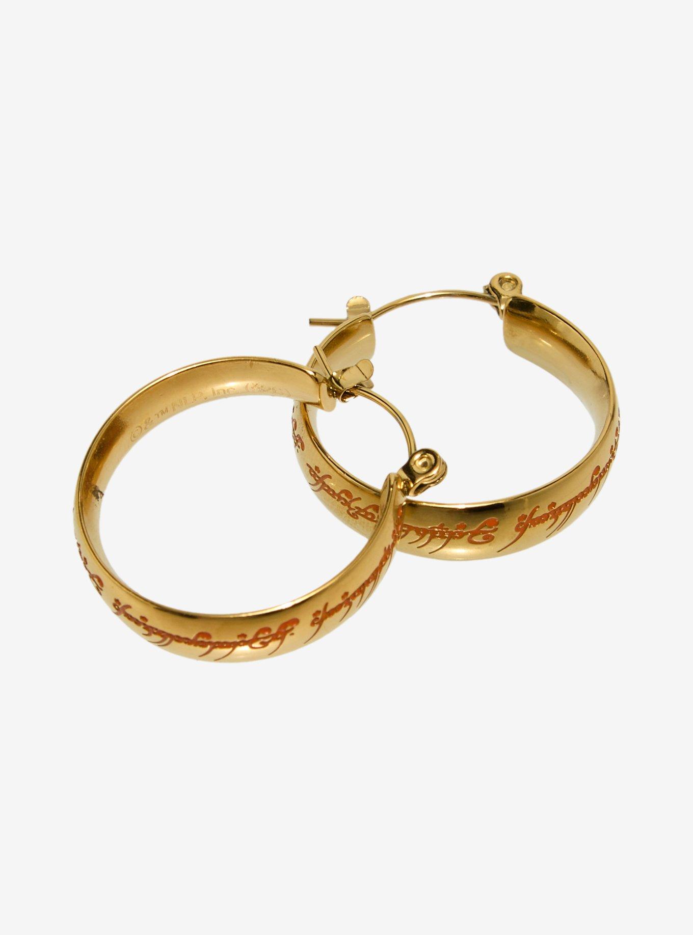 The Lord Of The Rings The One Ring Glow-In-The-Dark Hoop Earrings, , hi-res