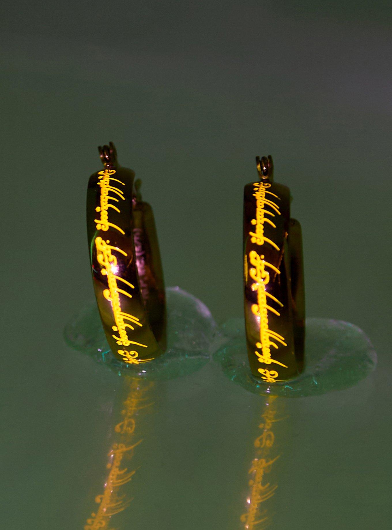 The Lord Of The Rings The One Ring Glow-In-The-Dark Hoop Earrings, , alternate