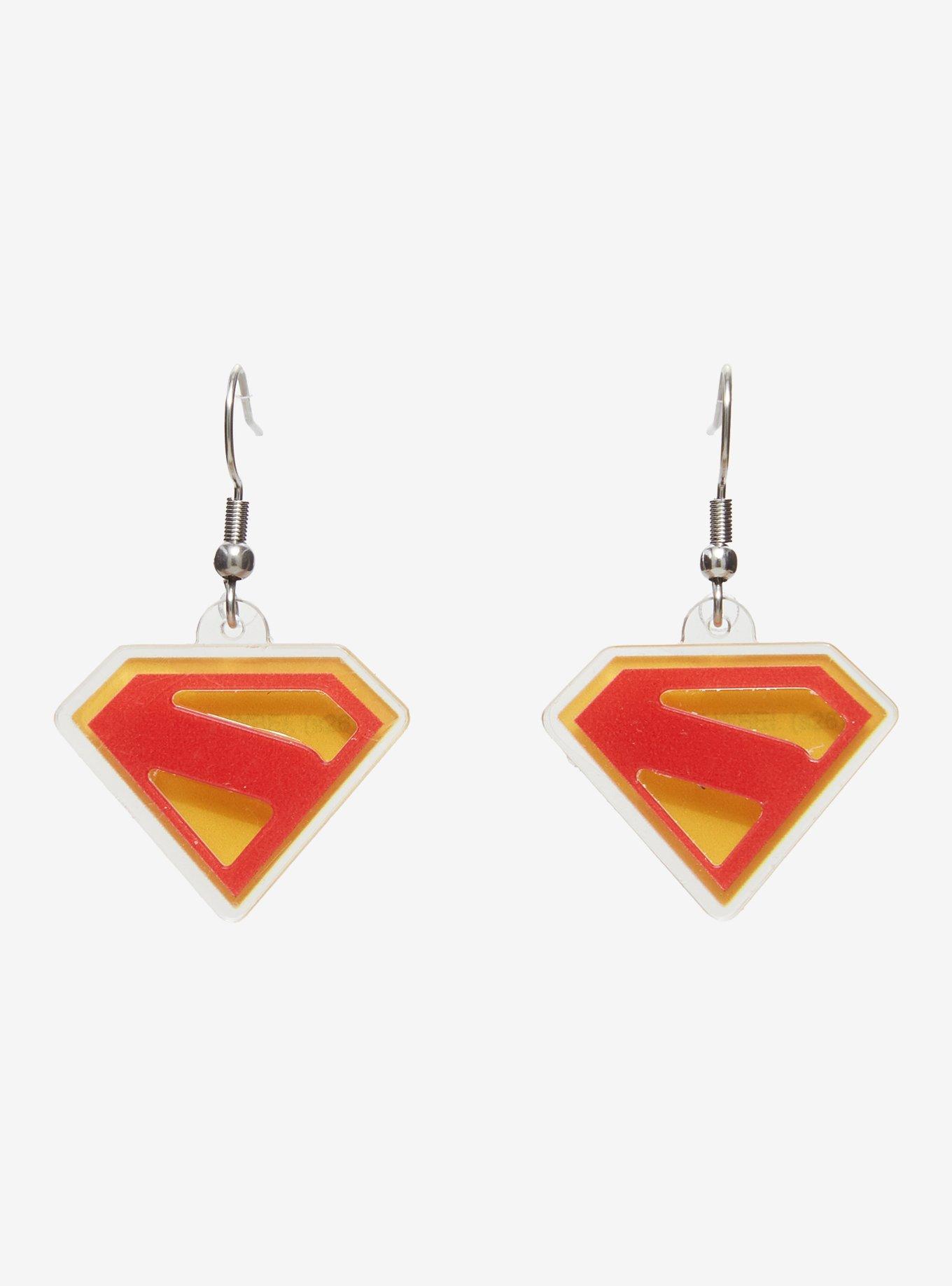 DC Comics Superman Logo Drop Earrings, , hi-res