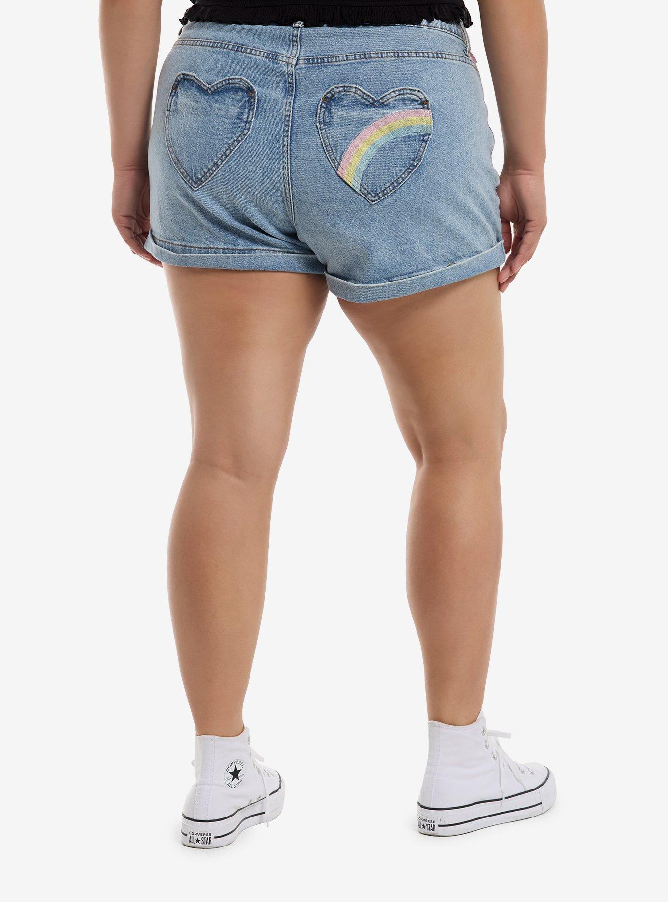 Cinnamoroll & Mocha Denim Mom Shorts Plus Size, , hi-res