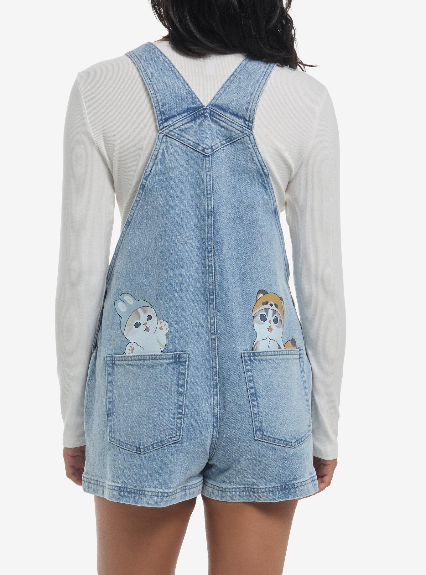 Mofusand Animal Costumes Oversized Denim Shortalls, , hi-res