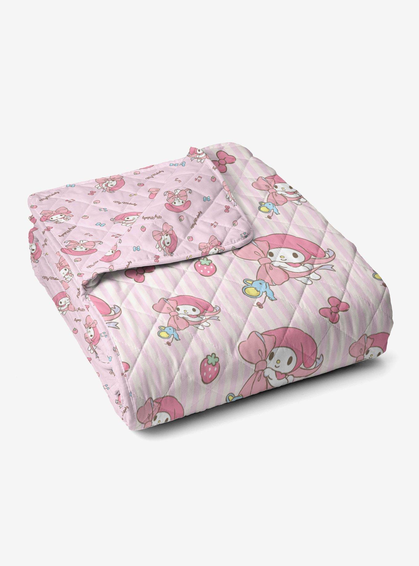My Melody Stripes Quilted Throw Blanket, , alternate