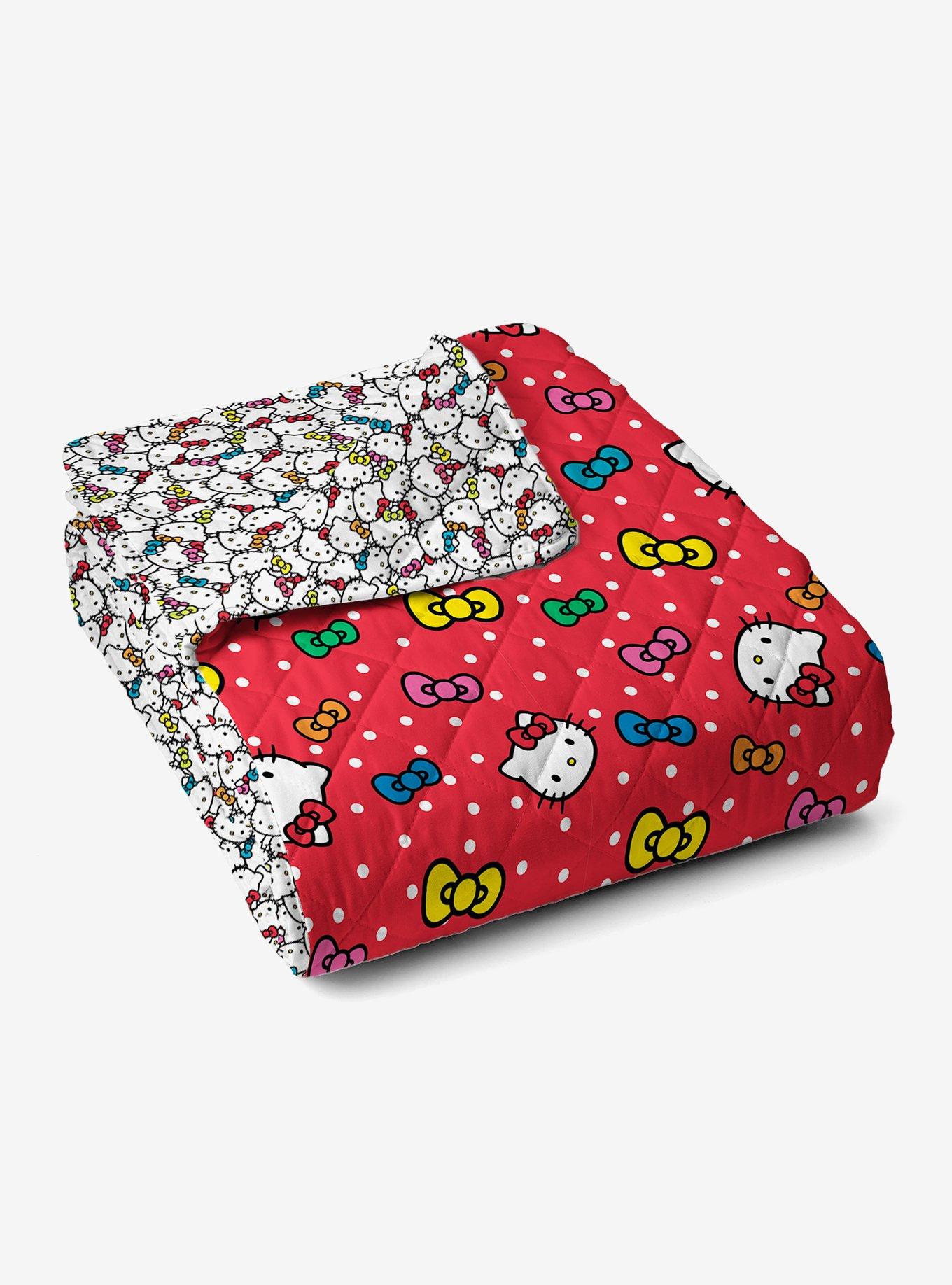 Hello Kitty Rainbow Bows Quilted Throw Blanket, , alternate