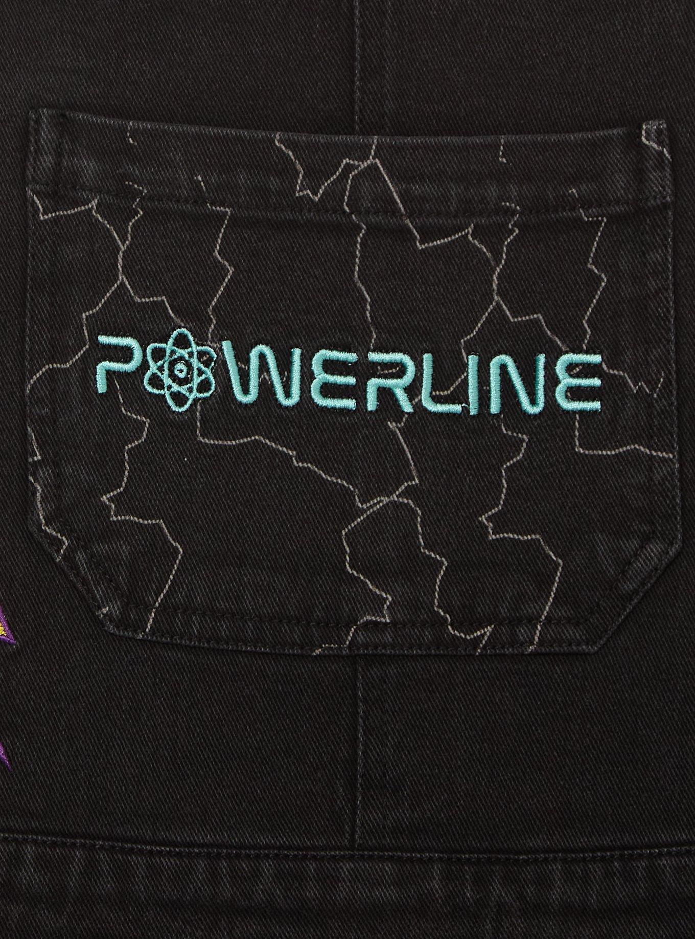 Disney A Goofy Movie Powerline Lightning Women's Short Overalls - BoxLunch Exclusive, BLACK, alternate - view 3