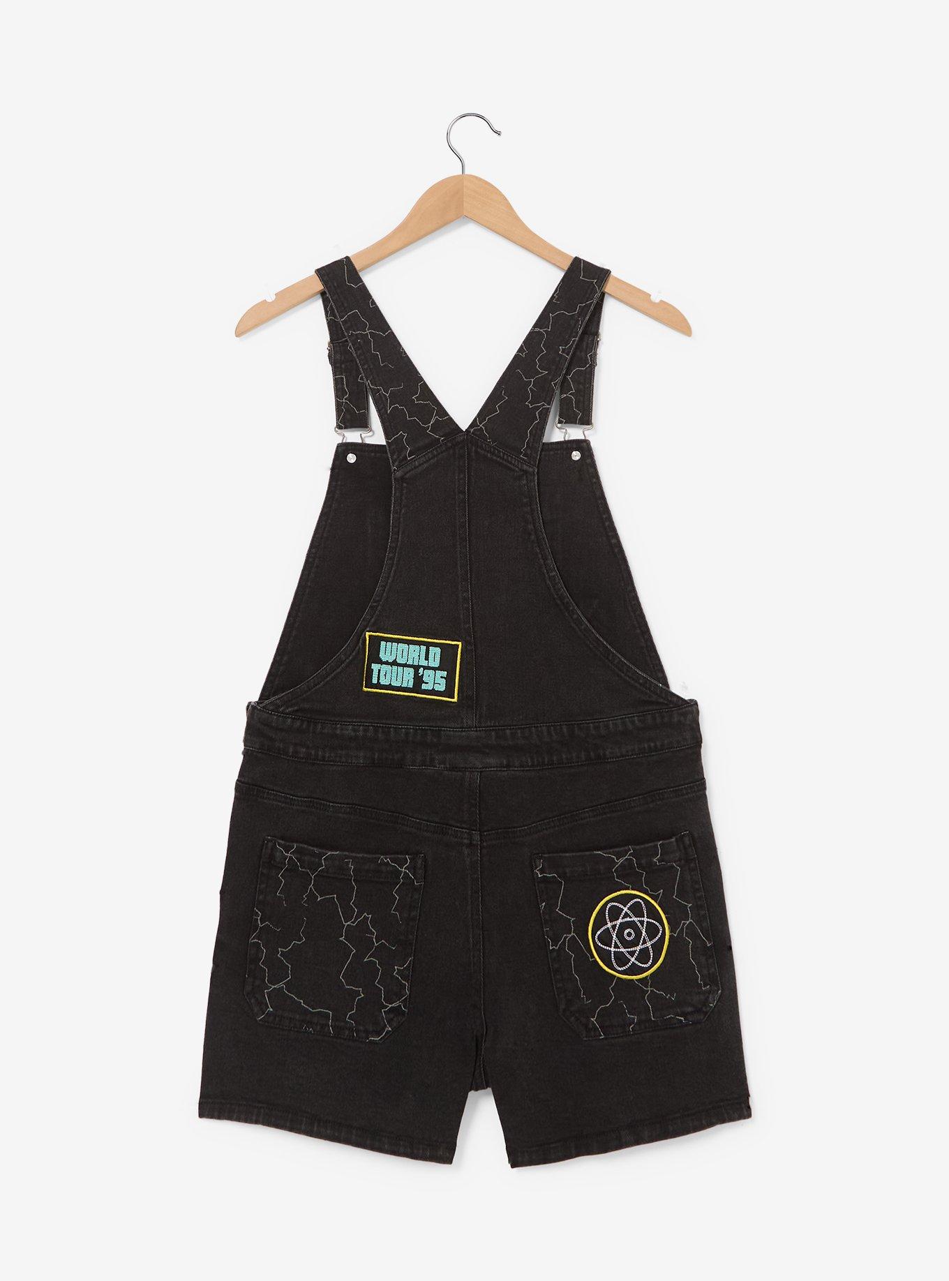 Disney A Goofy Movie Powerline Lightning Women's Plus Size Short Overalls - BoxLunch Exclusive, , hi-res