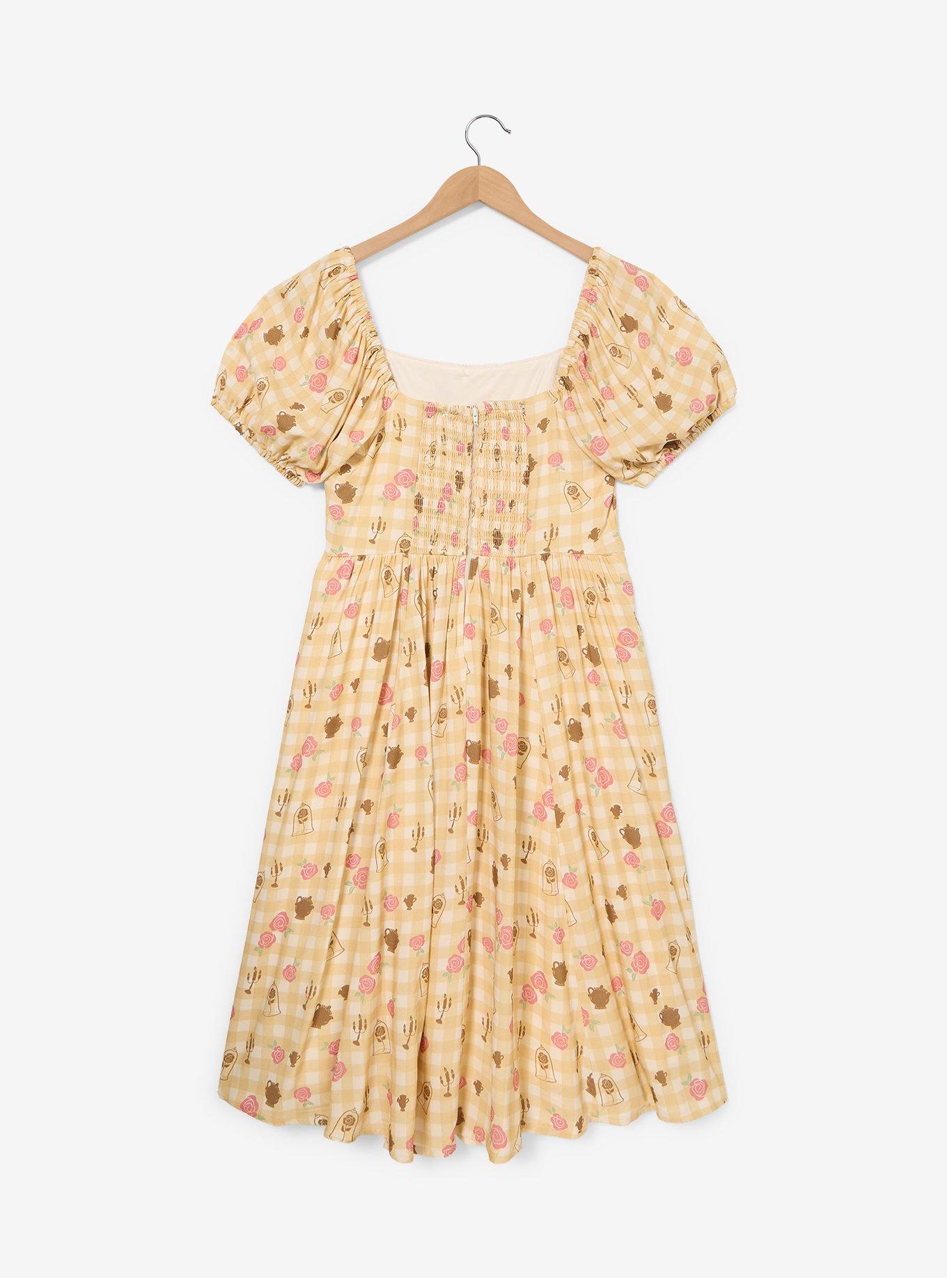 Disney Beauty and The Beast Gingham Icons Plus Size Dress - BoxLunch Exclusive, , hi-res