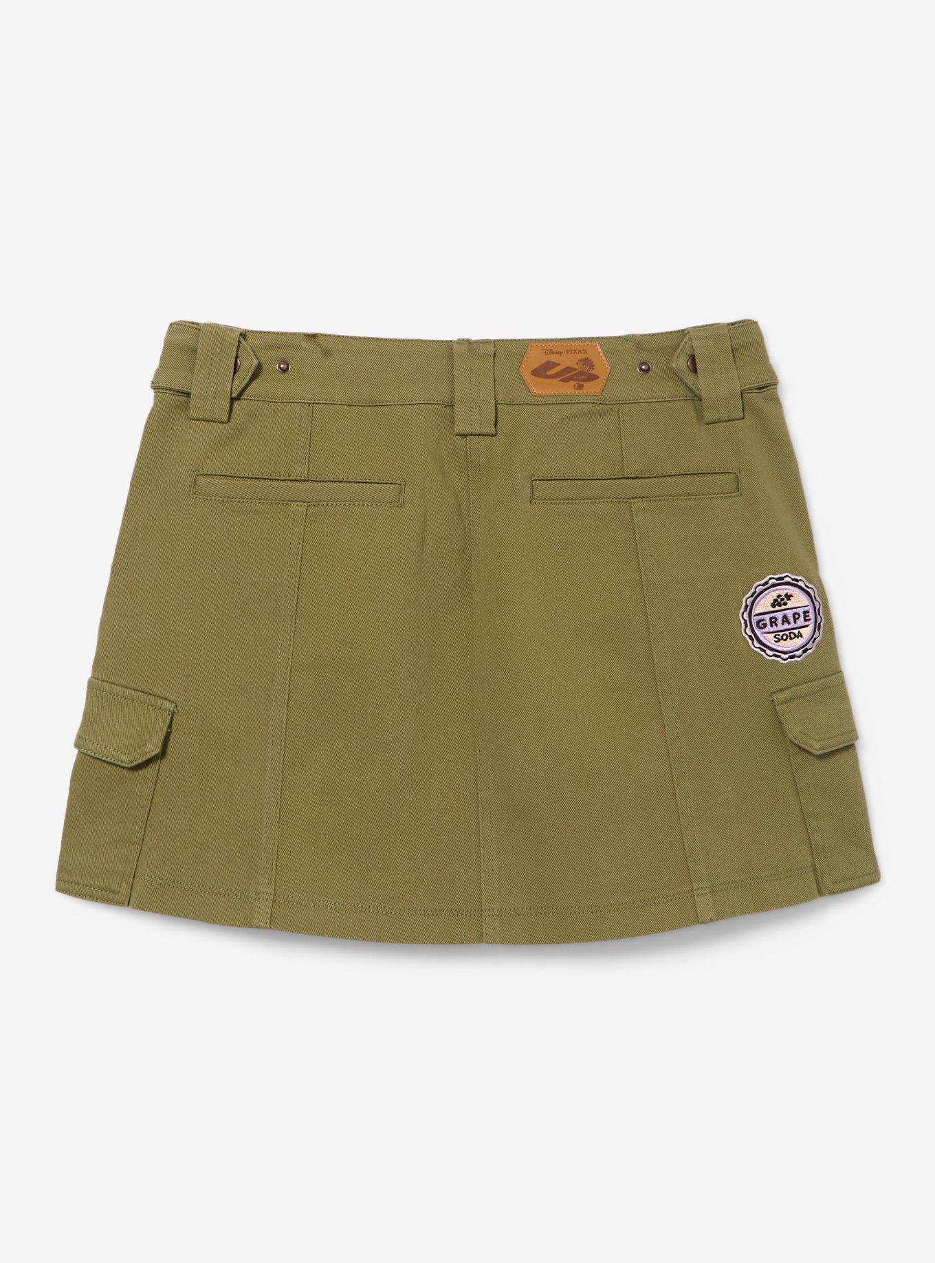 Disney Pixar Up Wilderness Explorer Patches Cargo Skirt - BoxLunch Exclusive, ARMY GREEN, alternate