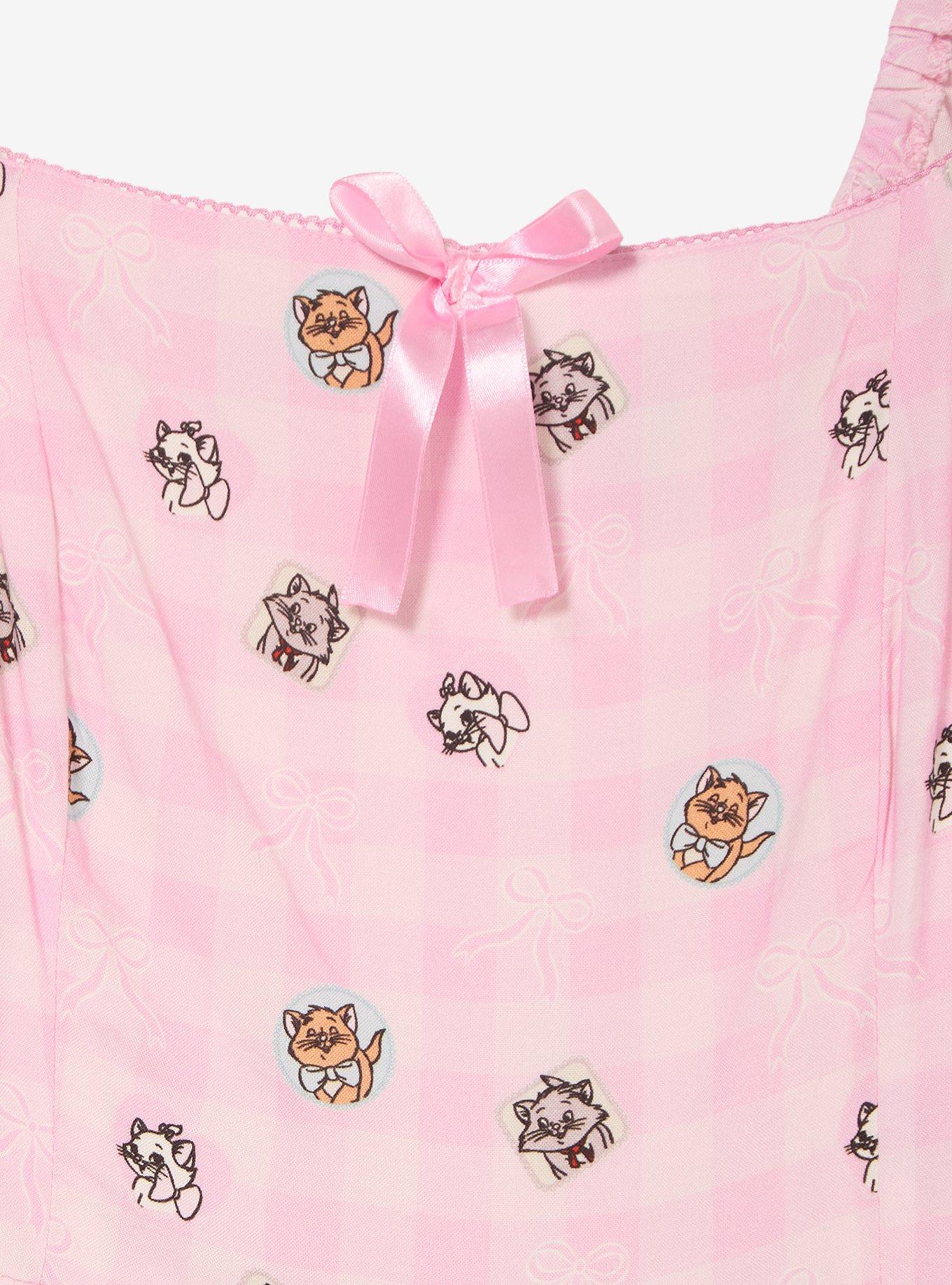 Disney The Aristocats Kittens Gingham Plus Size Dress, PINK, alternate - view 3