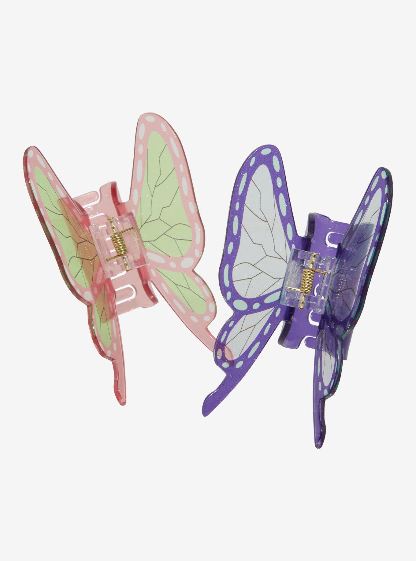 Demon Slayer: Kimetsu no Yaiba Shinobu Kocho & Kanae Kocho Butterfly Claw Clip Set &mdash; BoxLunch Exclusive, , hi-res