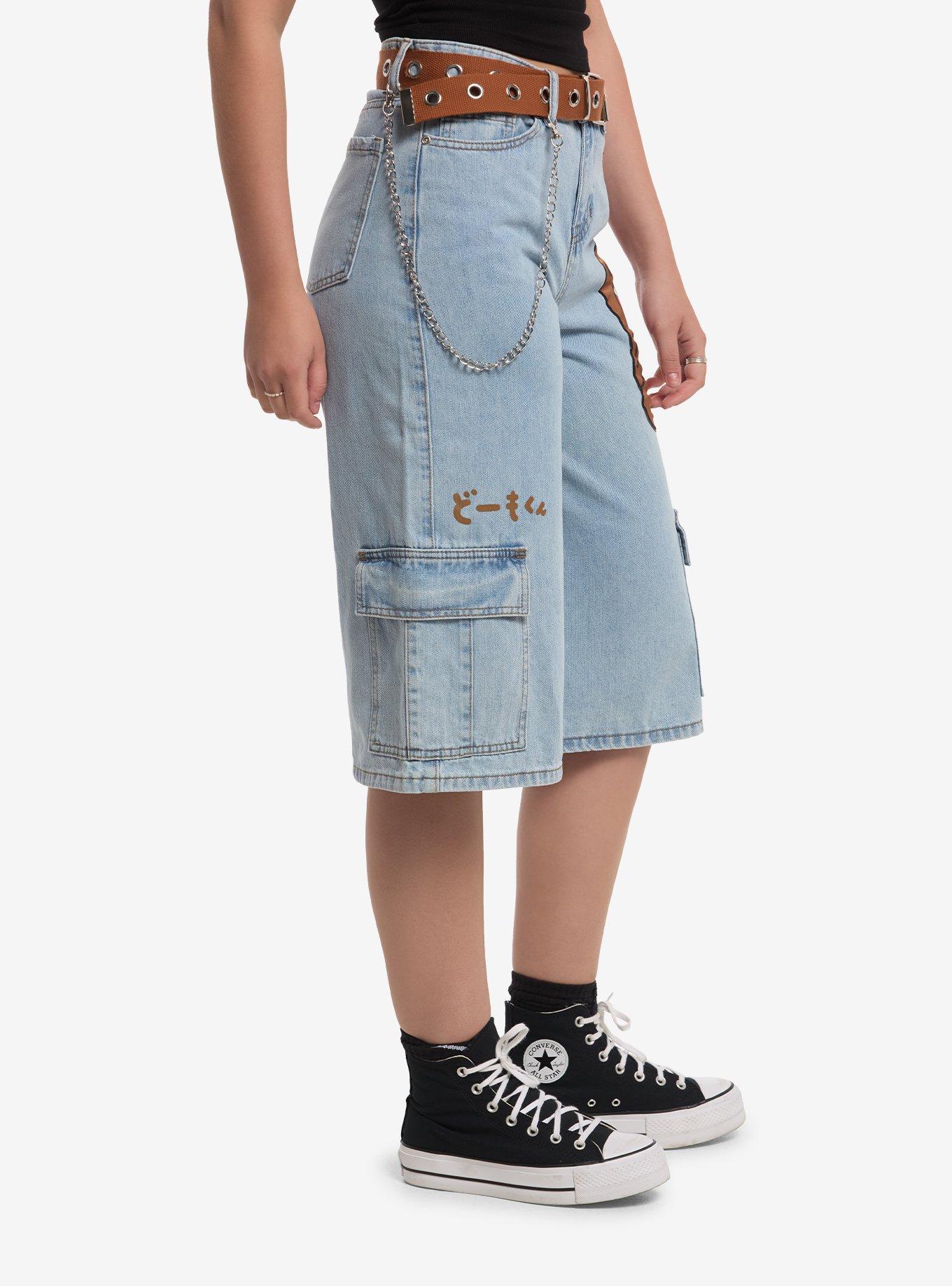 Domo Belted Cargo Jorts, BLUE, alternate