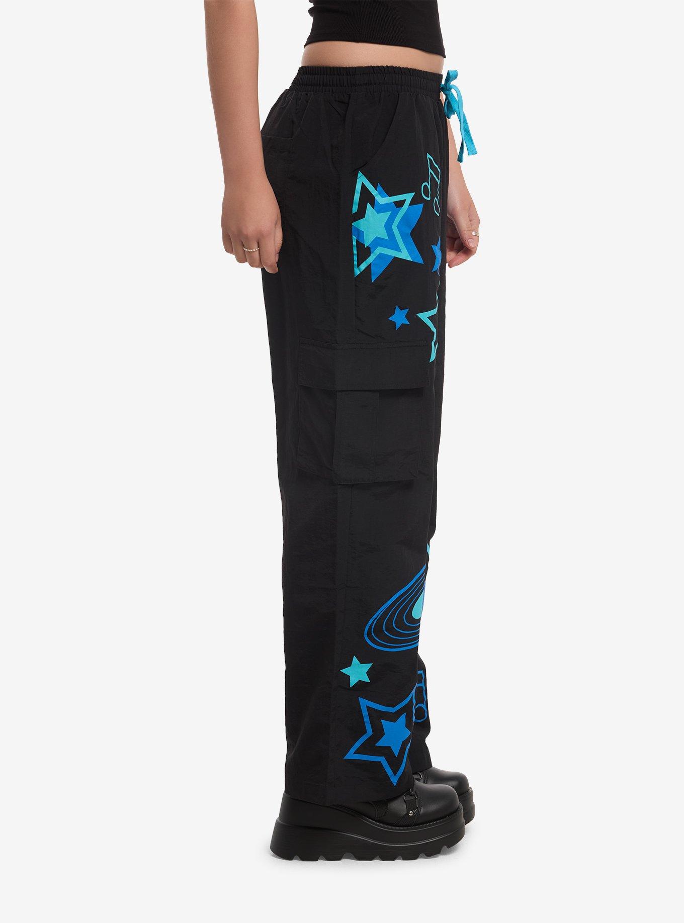 My Little Pony DJ Pon-3 Stars Cargo Pants, NEON BLUE, alternate