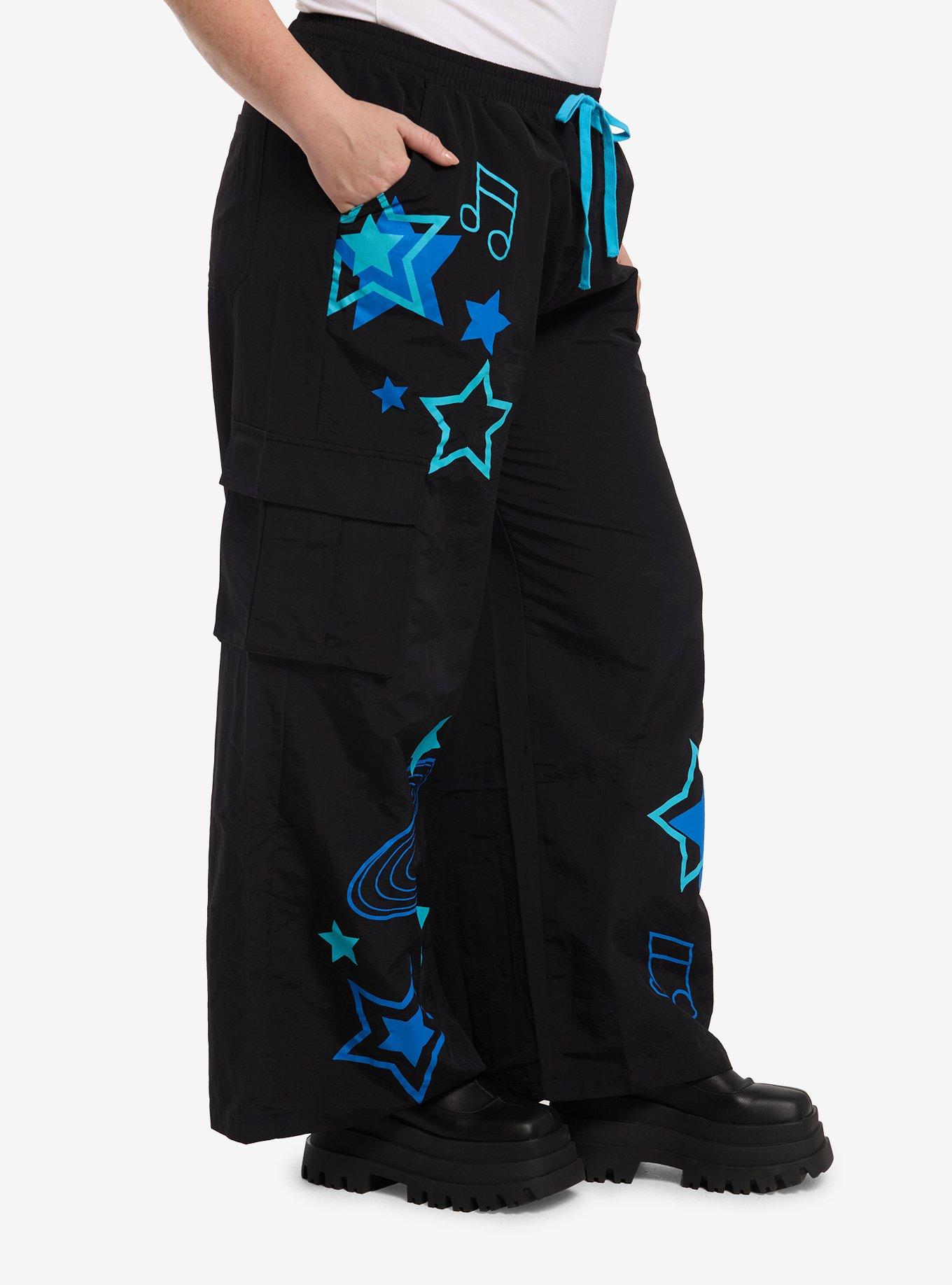 My Little Pony DJ Pon-3 Stars Cargo Pants Plus Size, NEON BLUE, alternate