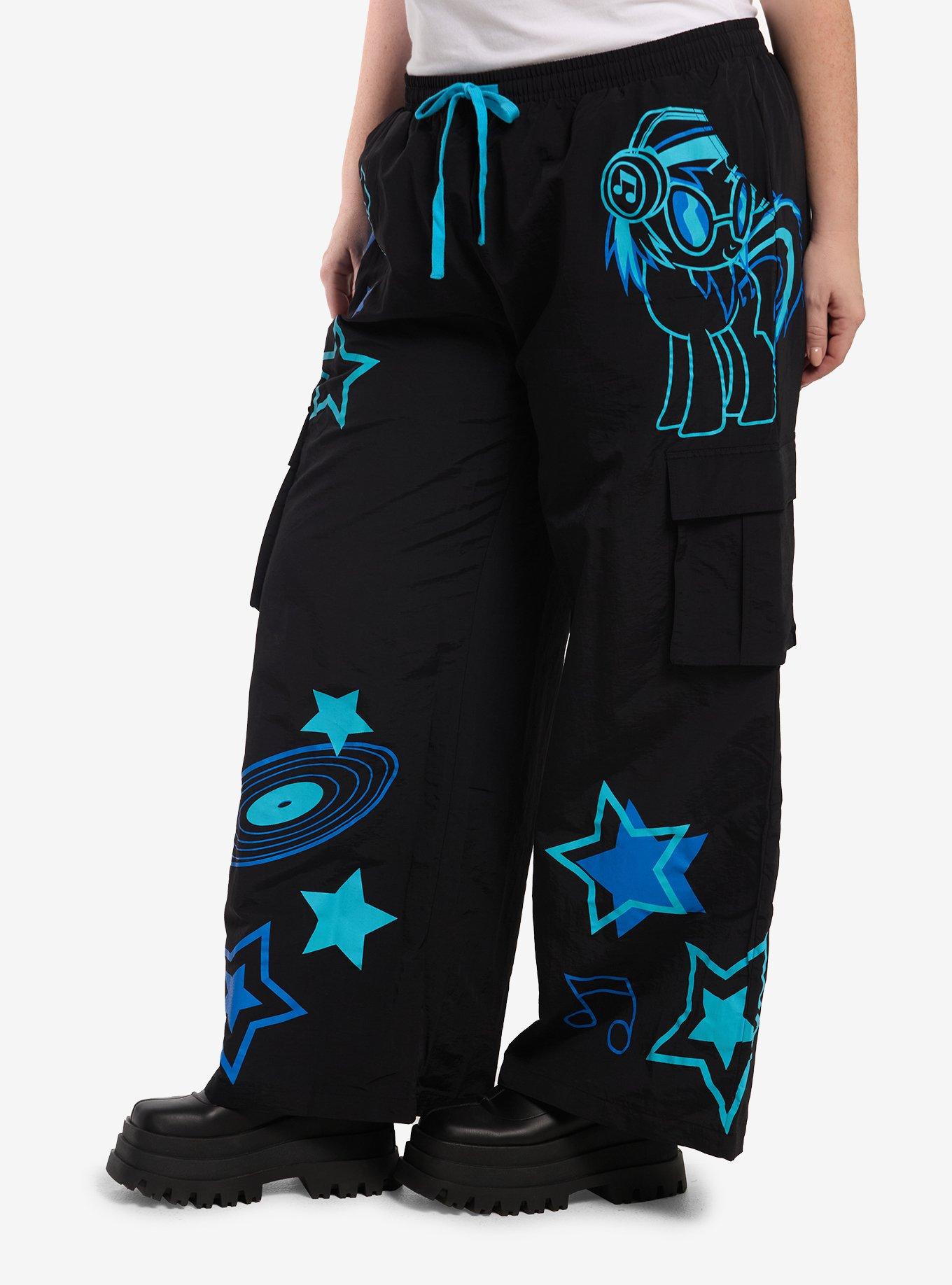 My Little Pony DJ Pon-3 Stars Cargo Pants Plus Size, NEON BLUE, alternate