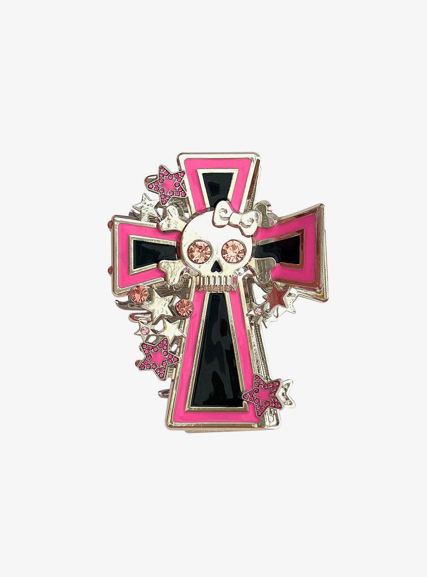 Skull & Crossbones Star Cross Claw Hair Clip, , hi-res