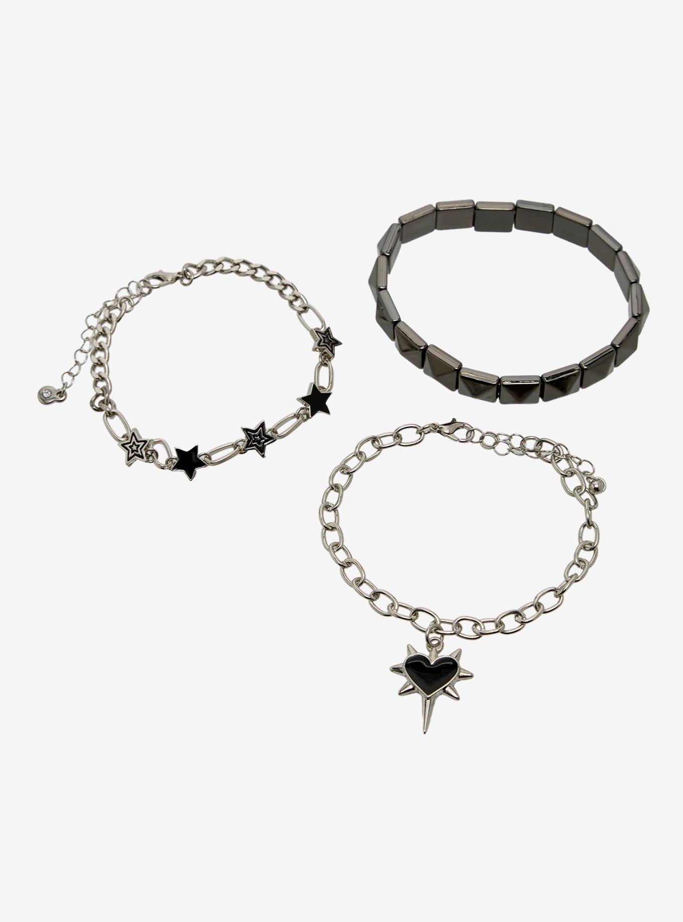 Social Collision Spiky Heart Star Bracelet Set, , hi-res