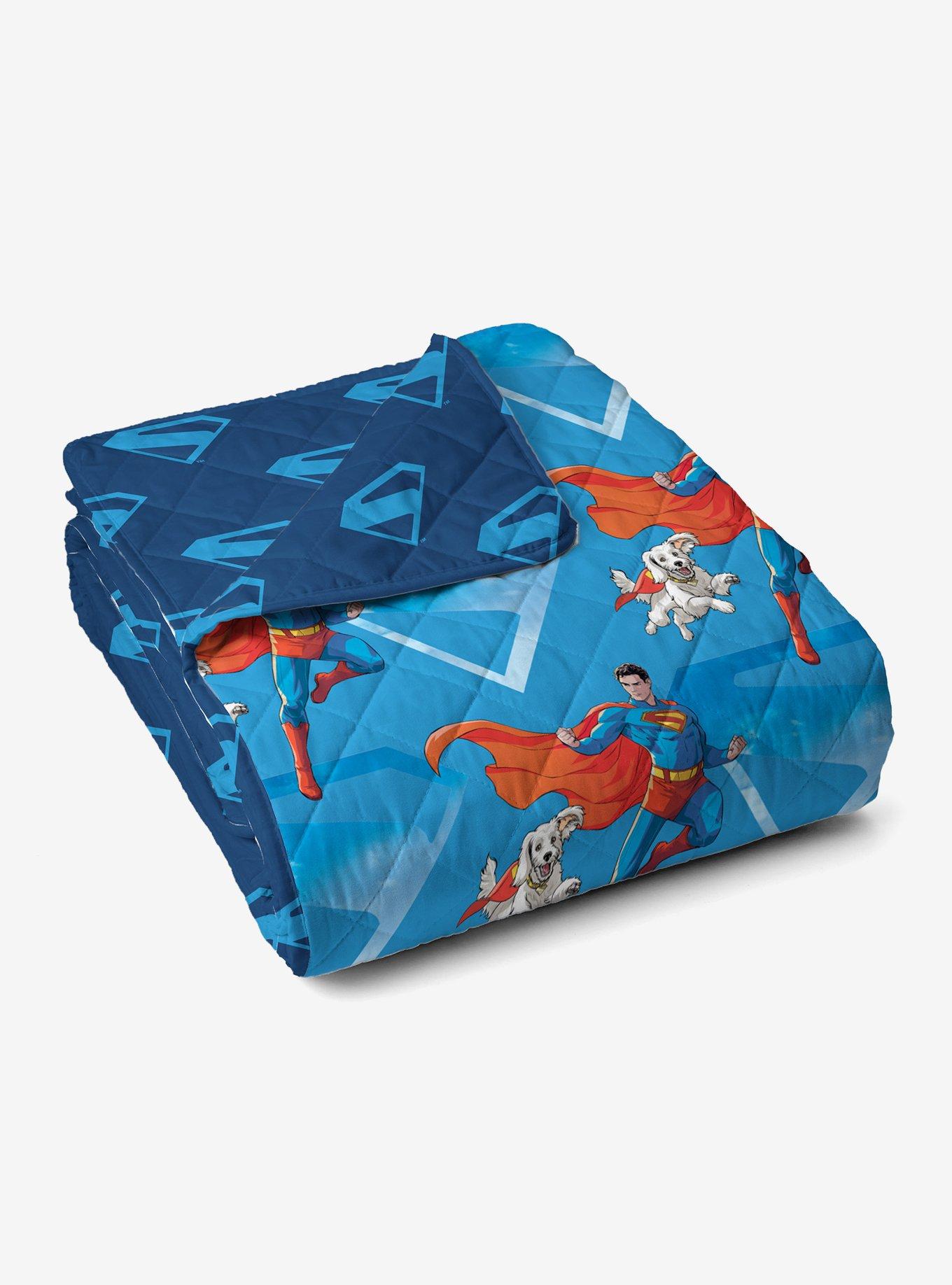 DC Comics Superman Above Metropolis Quilted Throw Blanket