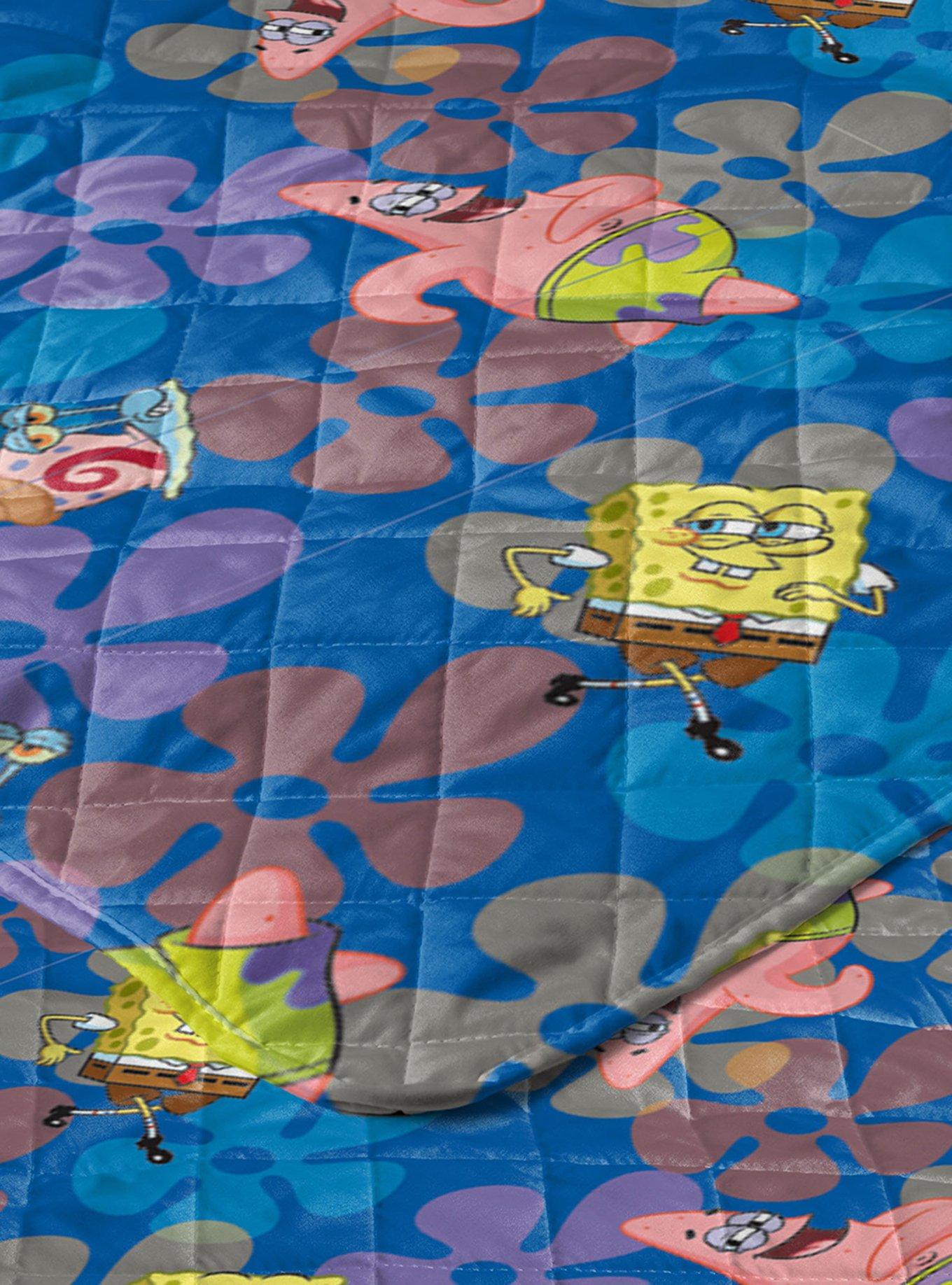 SpongeBob Tropical Waltz Quilted Throw Blanket