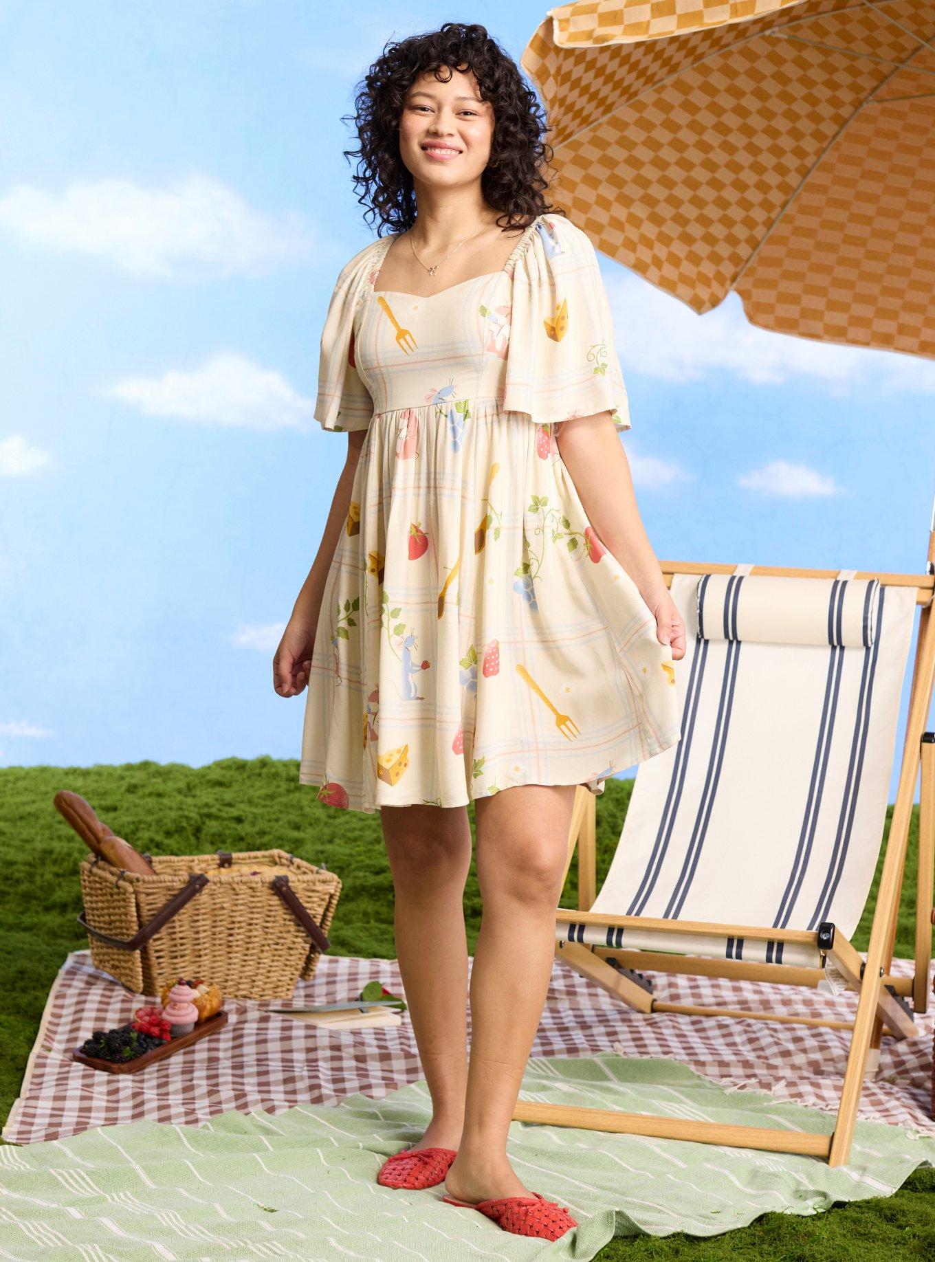 Disney Pixar Ratatouille Icons Plaid Allover Print Flutter Sleeve Dress Her Universe Exclusive, , hi-res