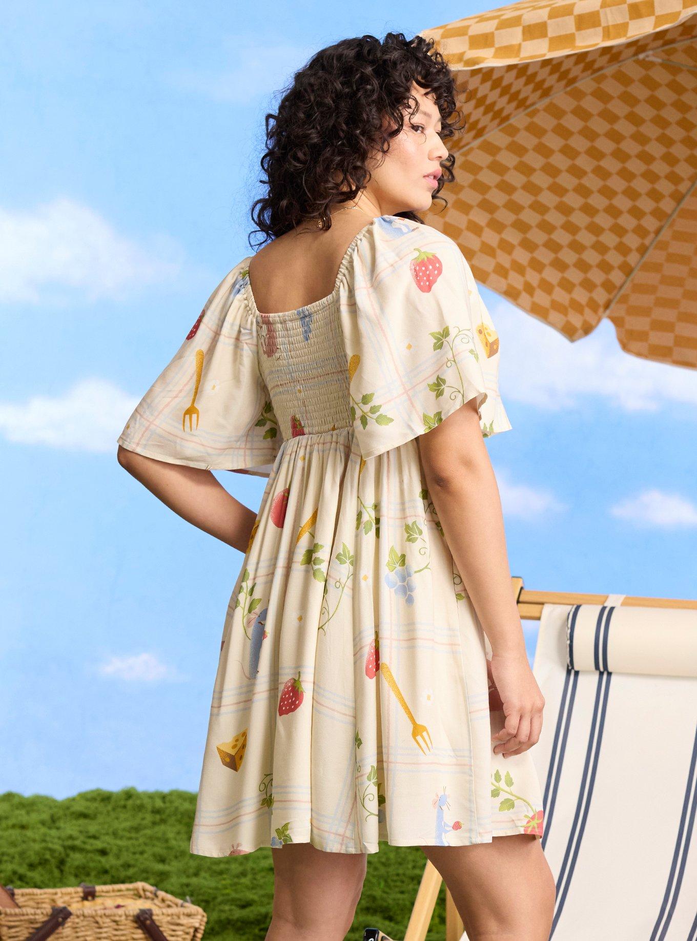 Disney Pixar Ratatouille Icons Plaid Allover Print Flutter Sleeve Dress Her Universe Exclusive, MULTI, alternate - view 3