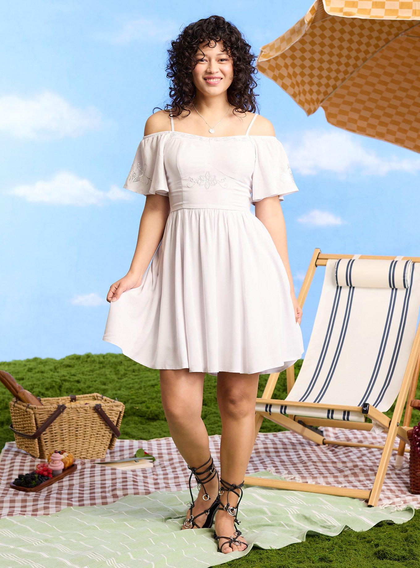 The Lord of The Rings Elven Print Flutter Sleeve Tank Dress Her Universe Exclusive, , hi-res
