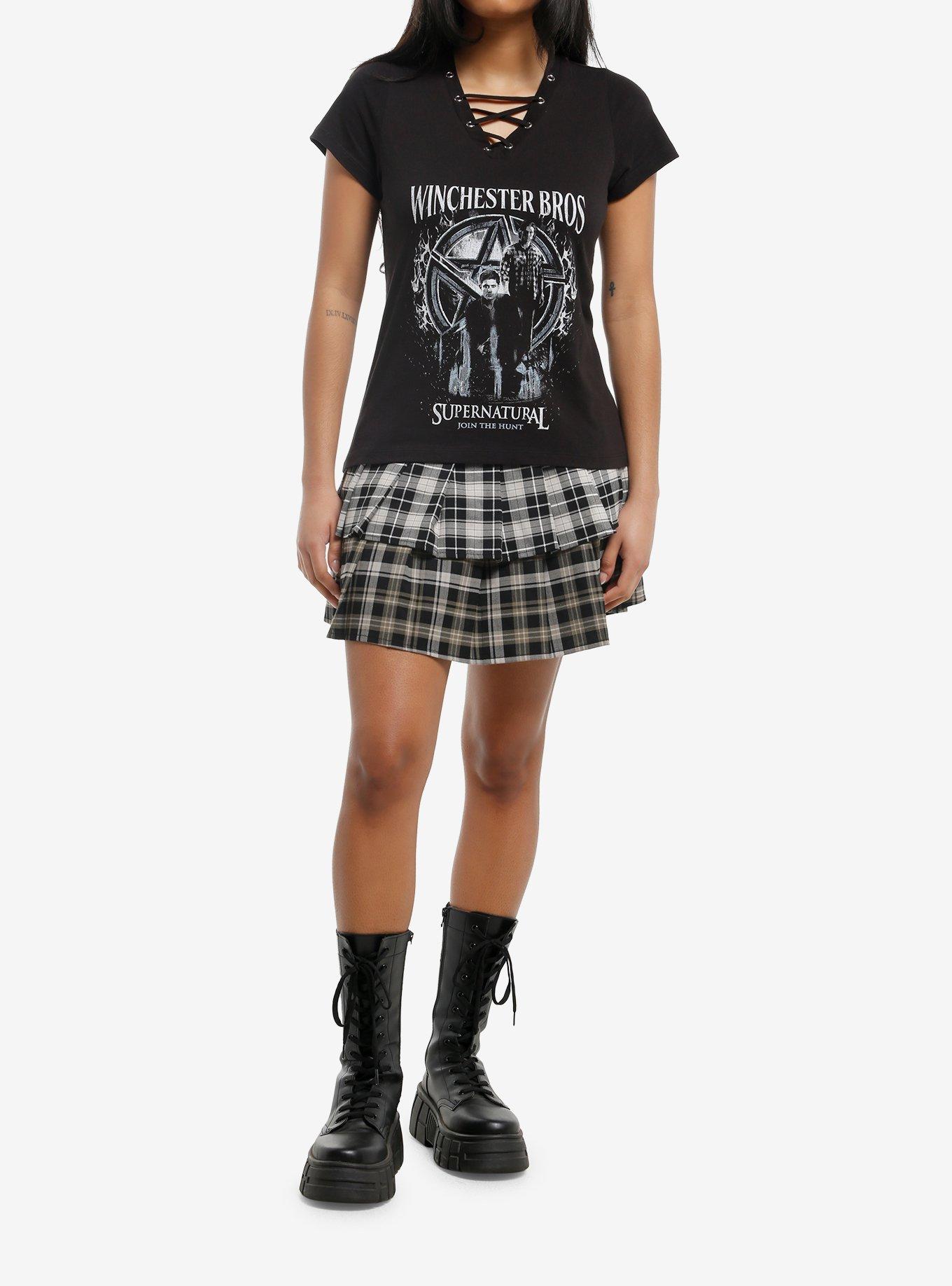 Supernatural Winchester Brothers Lace-Up Girls T-Shirt, , hi-res