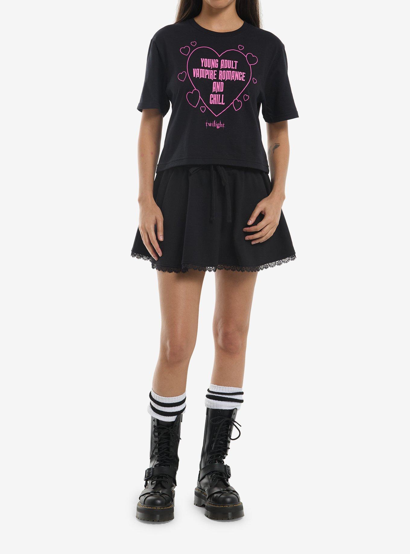 The Twilight Saga Vampire Romance & Chill Girls Crop T-Shirt, , hi-res