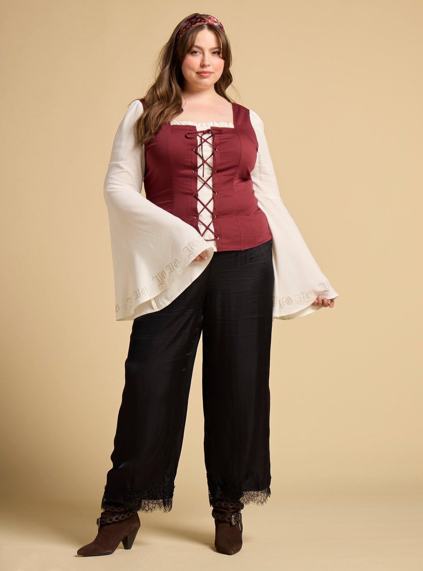 Her Universe Disney The Pirates of The Caribbean Long Sleeve Plus Size Corset Top Her Universe Exclusive, MULTI, alternate - view 3