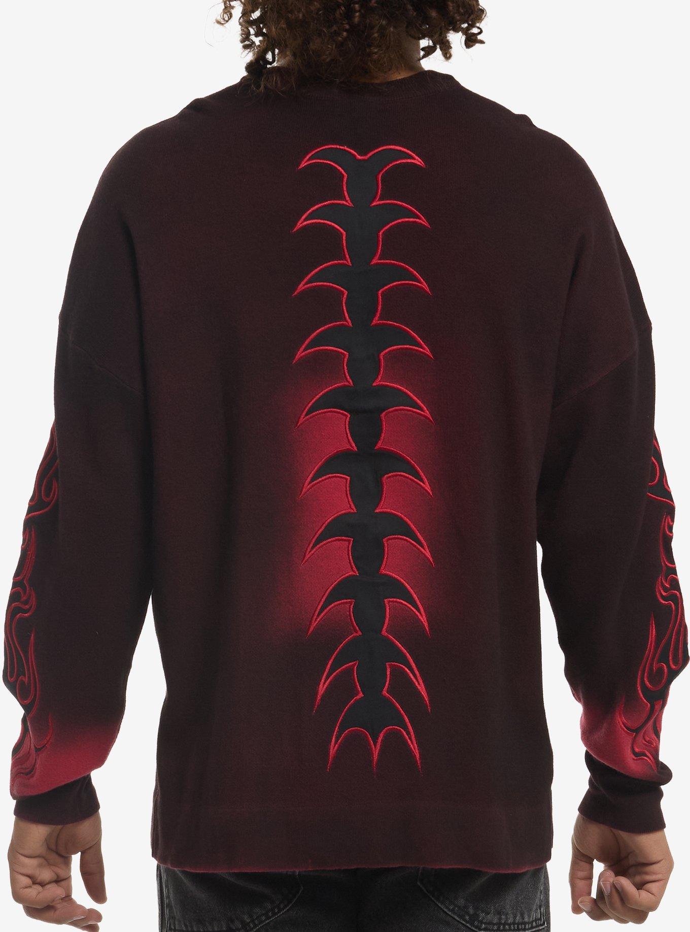 Black & Red Wash Tarnished Sweater, , hi-res