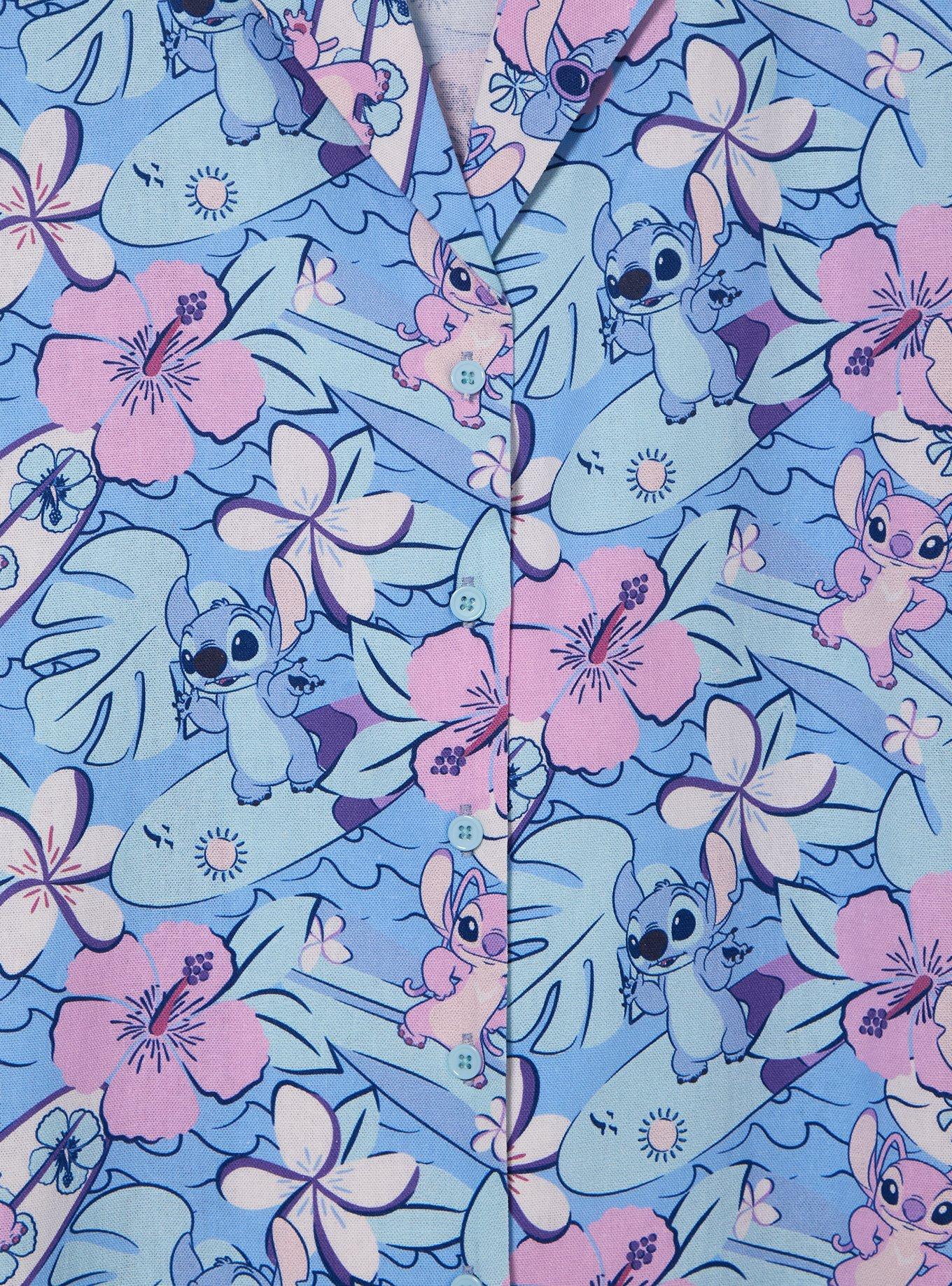 Disney Lilo & Stitch Tropical Allover Print Women's Plus Size Woven Button-Up - BoxLunch Exclusive, MULTI, alternate