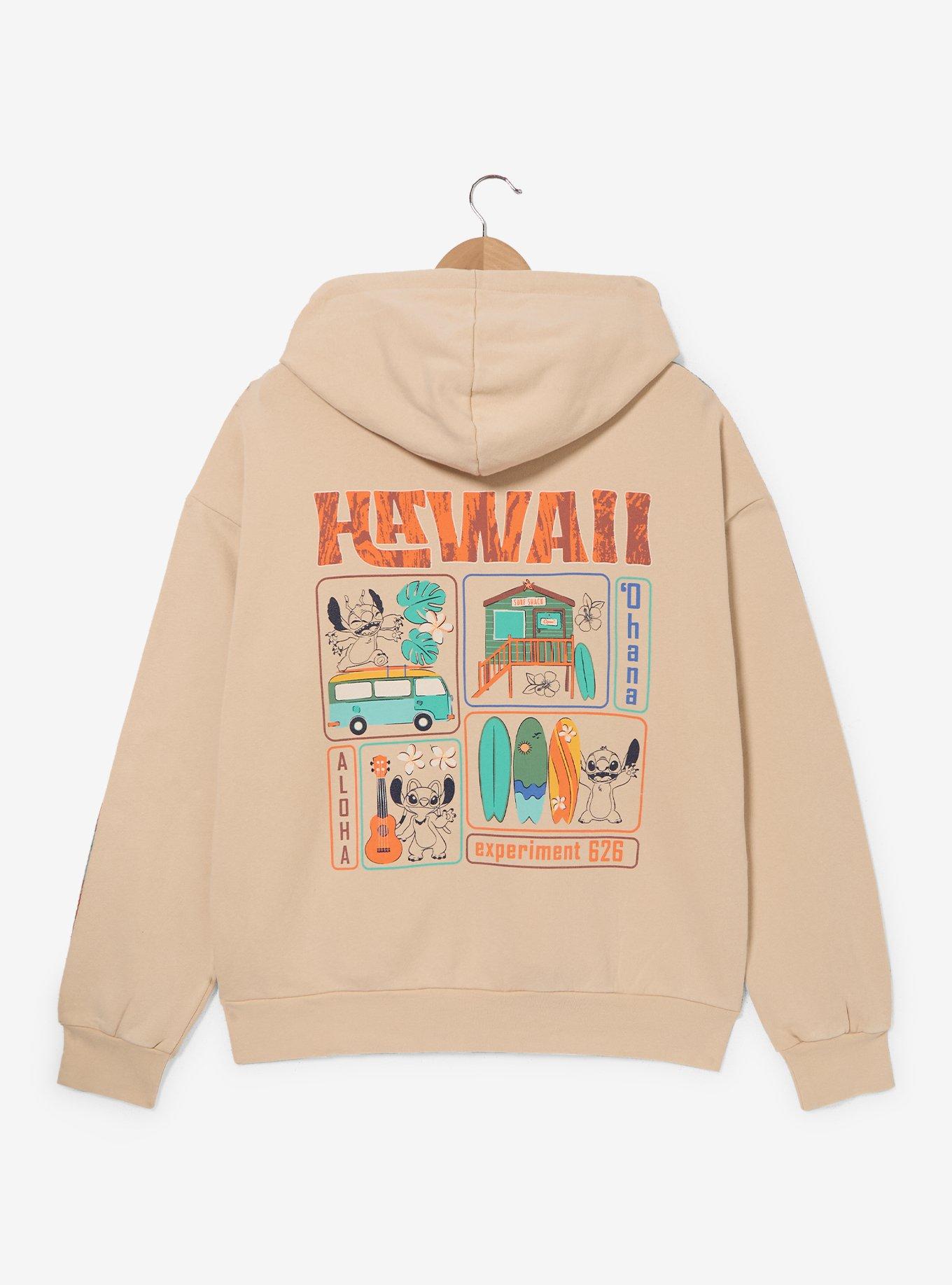 Disney Lilo & Stitch Tonal Travel Icons Zippered Hoodie - BoxLunch Exclusive, , hi-res