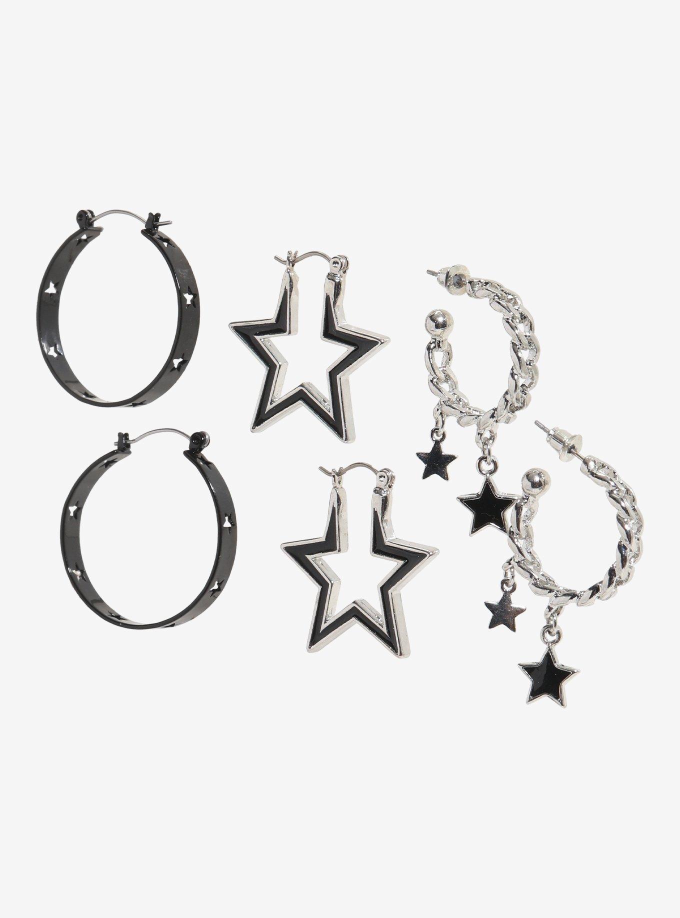 Social Collision Star Chain Cross Earring Set, , hi-res