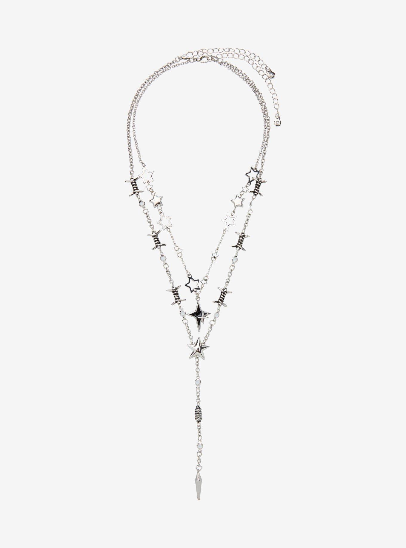 Social Collision Star Barbed Wire Necklace Set, , hi-res