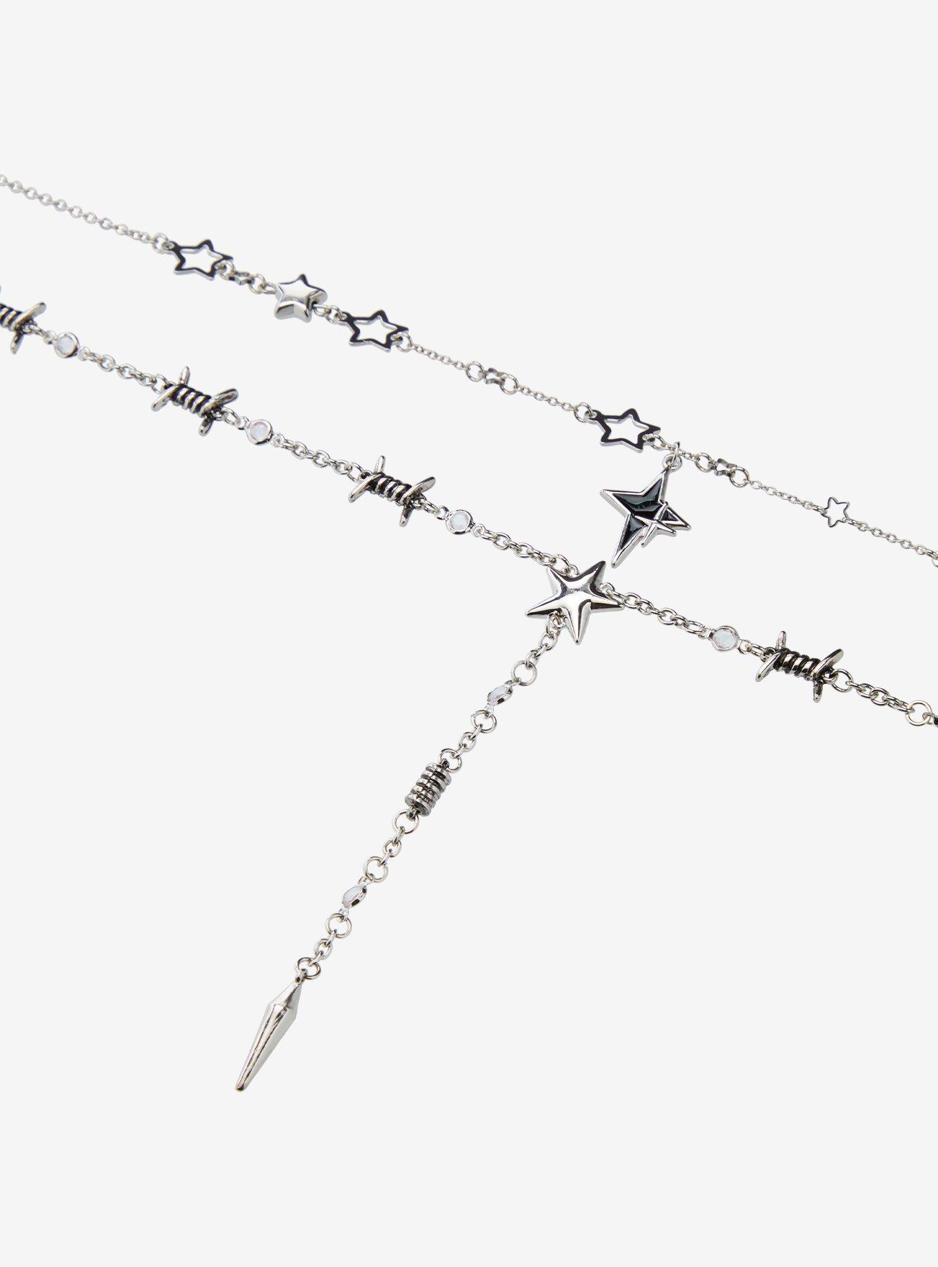 Social Collision Star Barbed Wire Necklace Set, , alternate