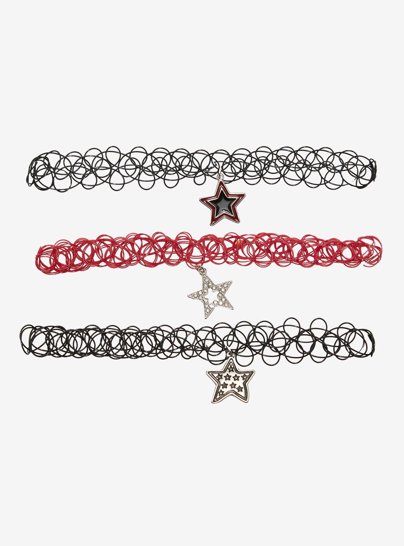 Social Collision Star Charm Tattoo Choker Set, , hi-res